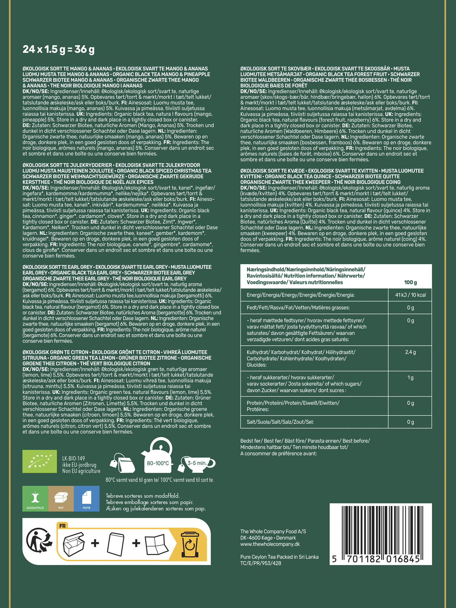 Fredsted Advent calendar 25.5 x 19.1 x 17 cm.