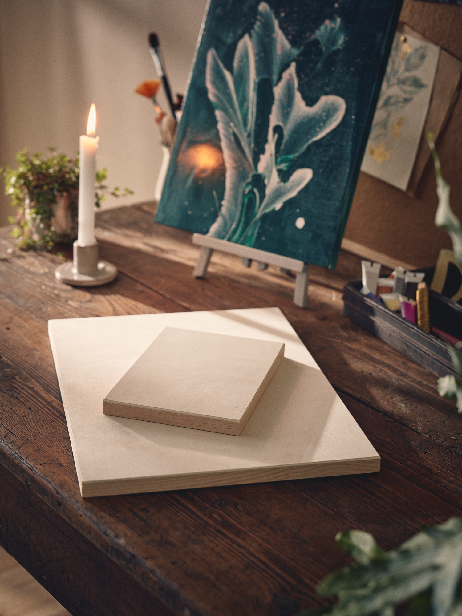 Painting board Pinewood. 15 x 21 cm.