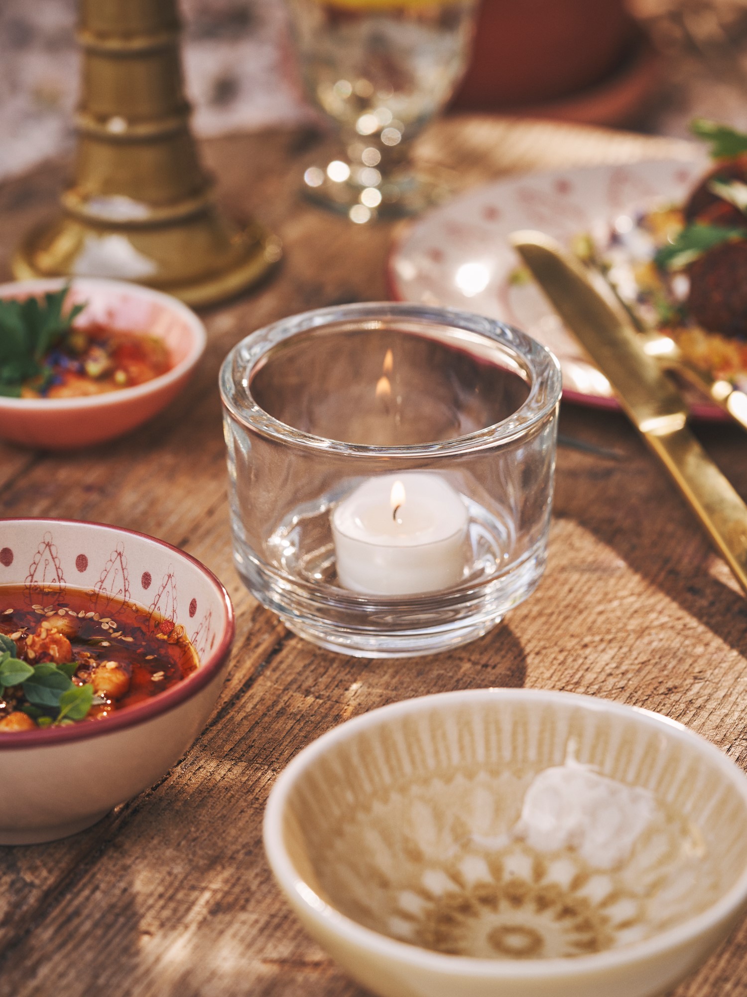 Tealight holder Glass. Ø9 x 7 cm.