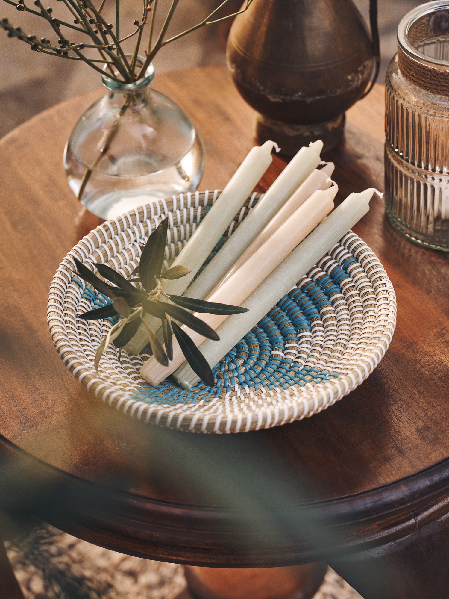 Basket bowl Kans grass. Ø29 x 8 cm.