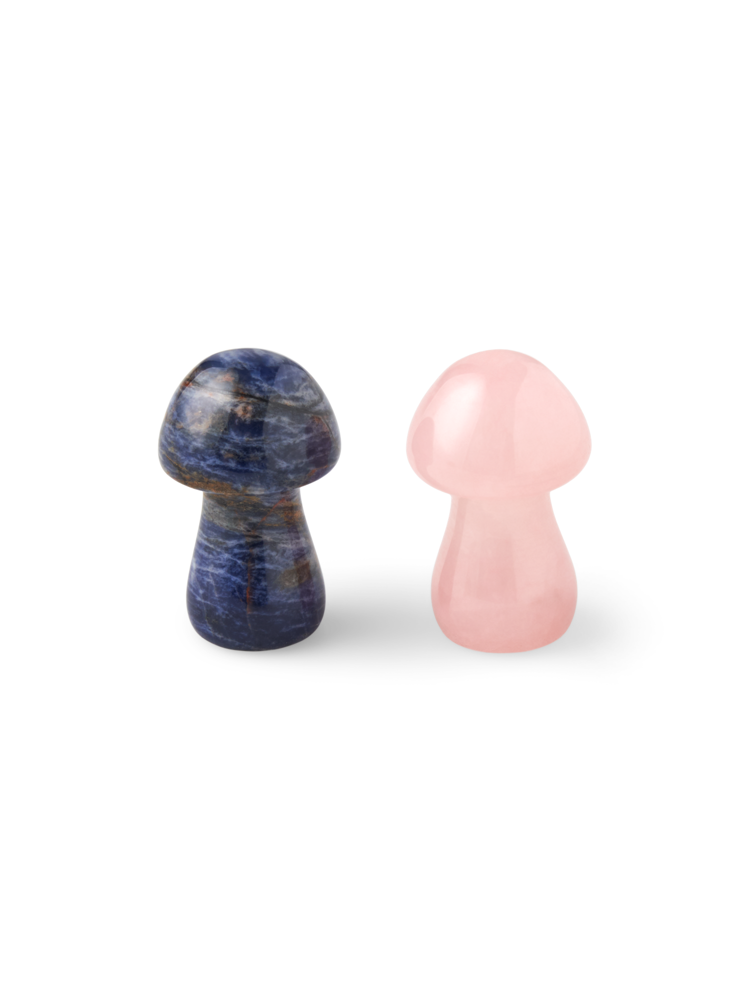 Gua sha mushroom Rose quartz and Blue-vein Jade.