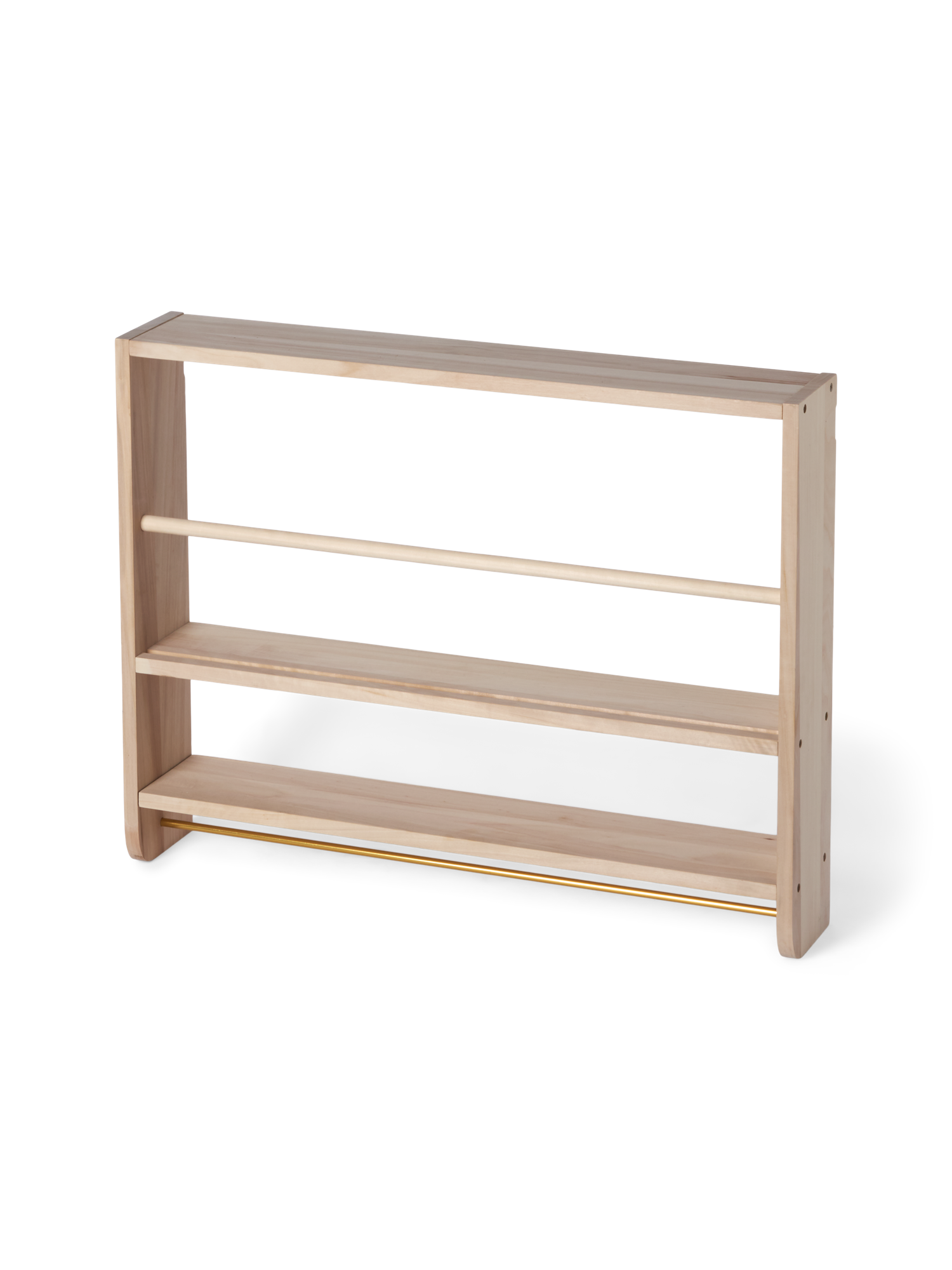 Plate shelf Poplar wood/iron. 66 x 12 x 52 cm.