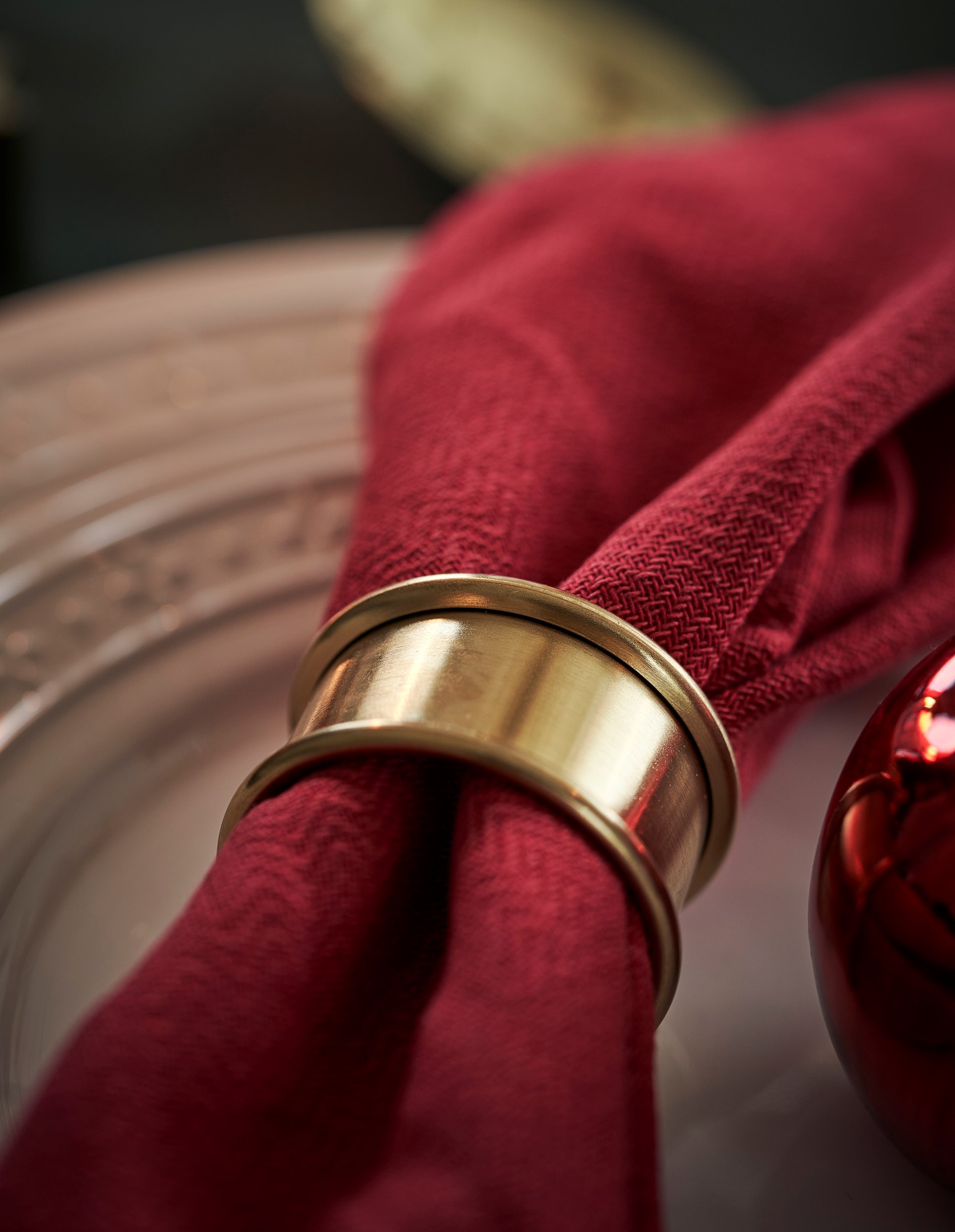 Napkin rings 4-pack Brass. Ø4.5 cm. 4 pcs.