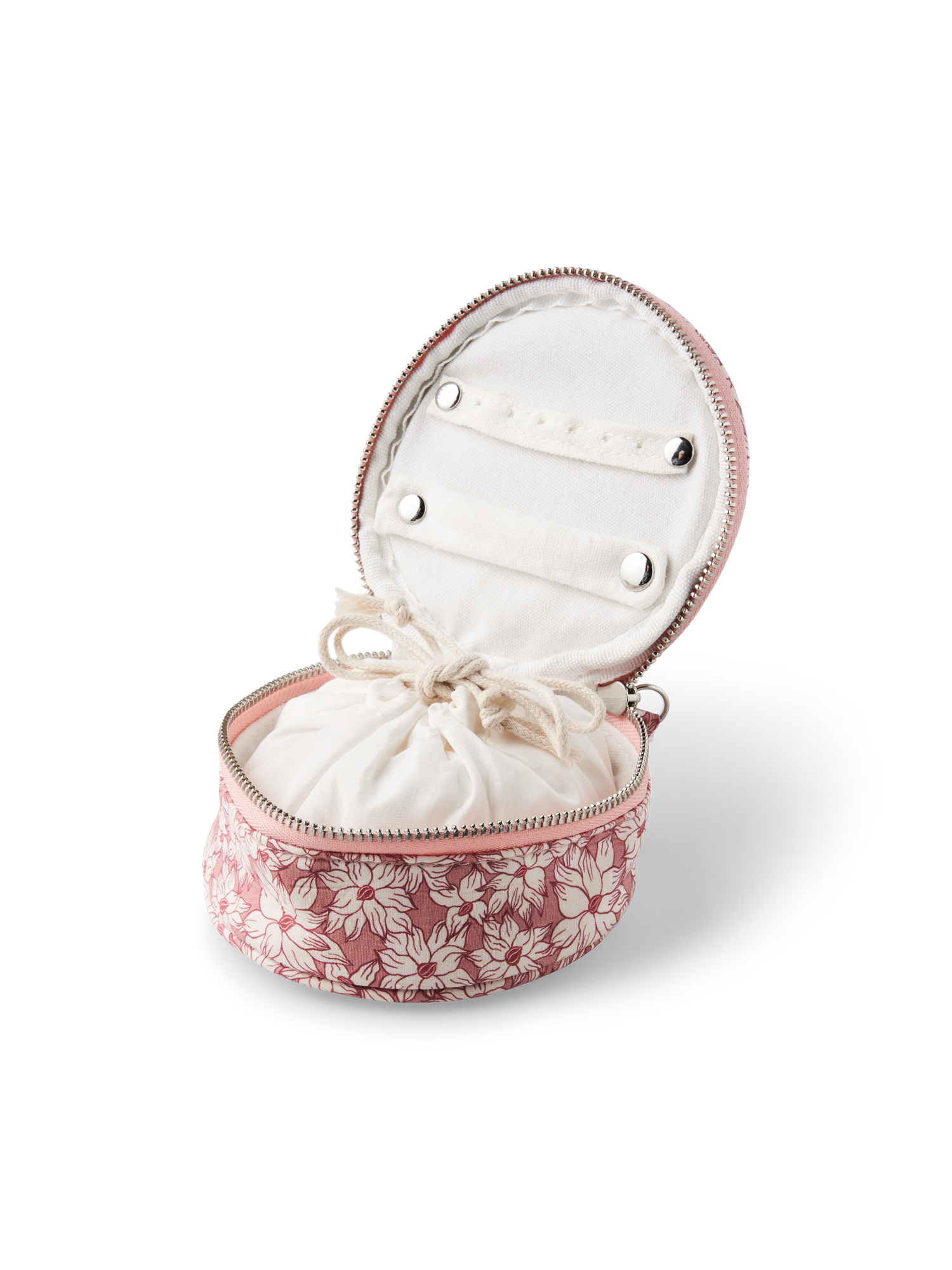 Travel jewellery case Ø10 x 5 cm.