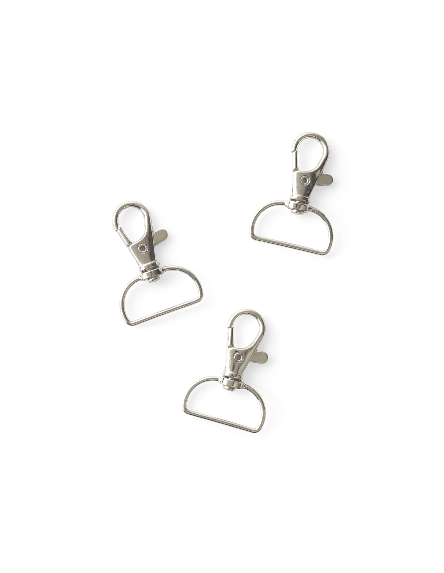 Keyrings with hook Metal. 2.5 x 4.1 cm. 3 pcs.