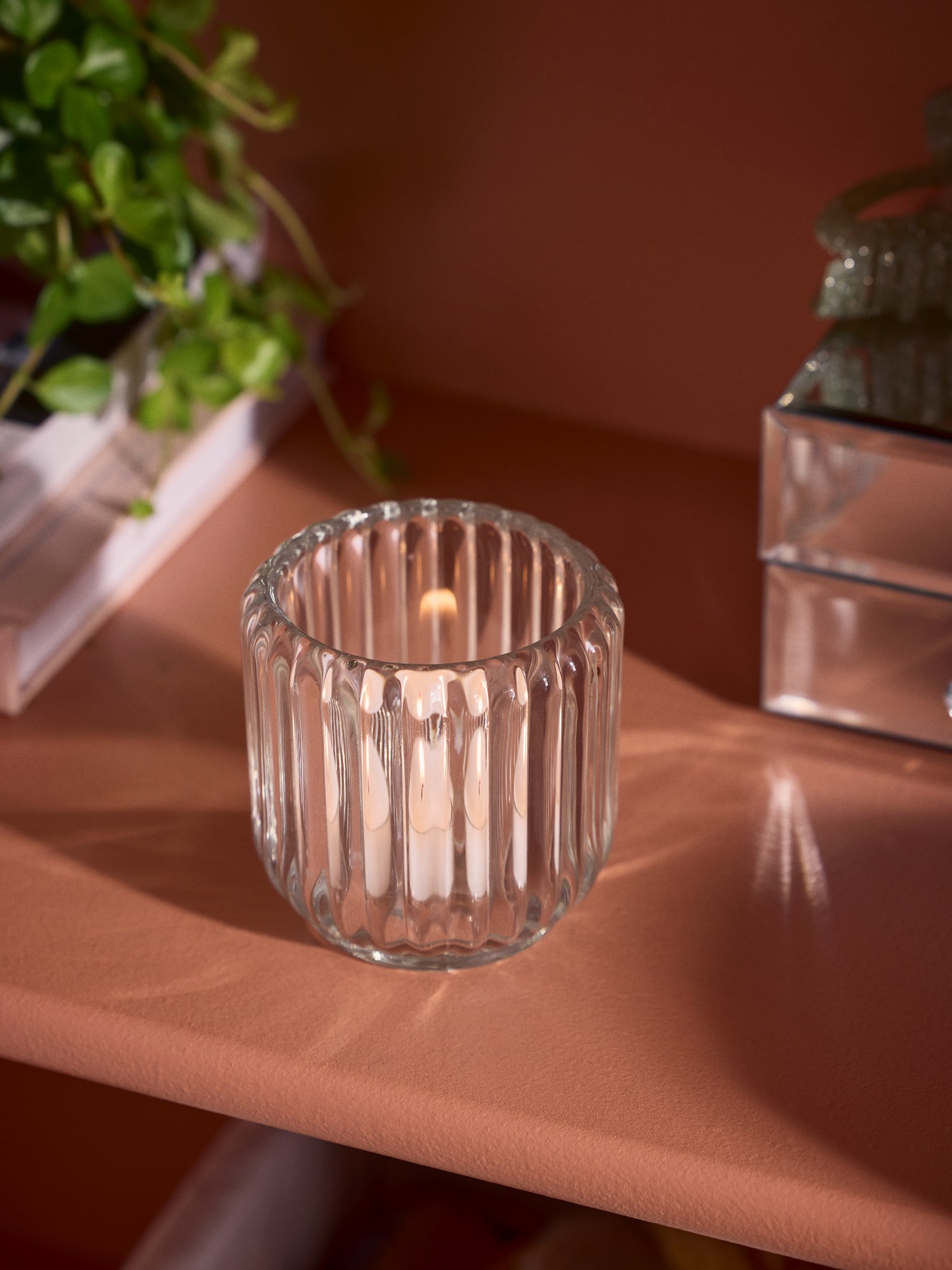 Tealight holder Glass. Ø8 x 8 cm.