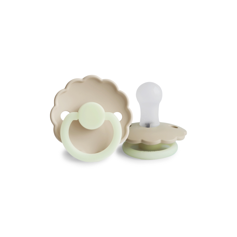 Round Silicone Pacifiers 2-Pack Size 1 Daisy. 0-6 months.