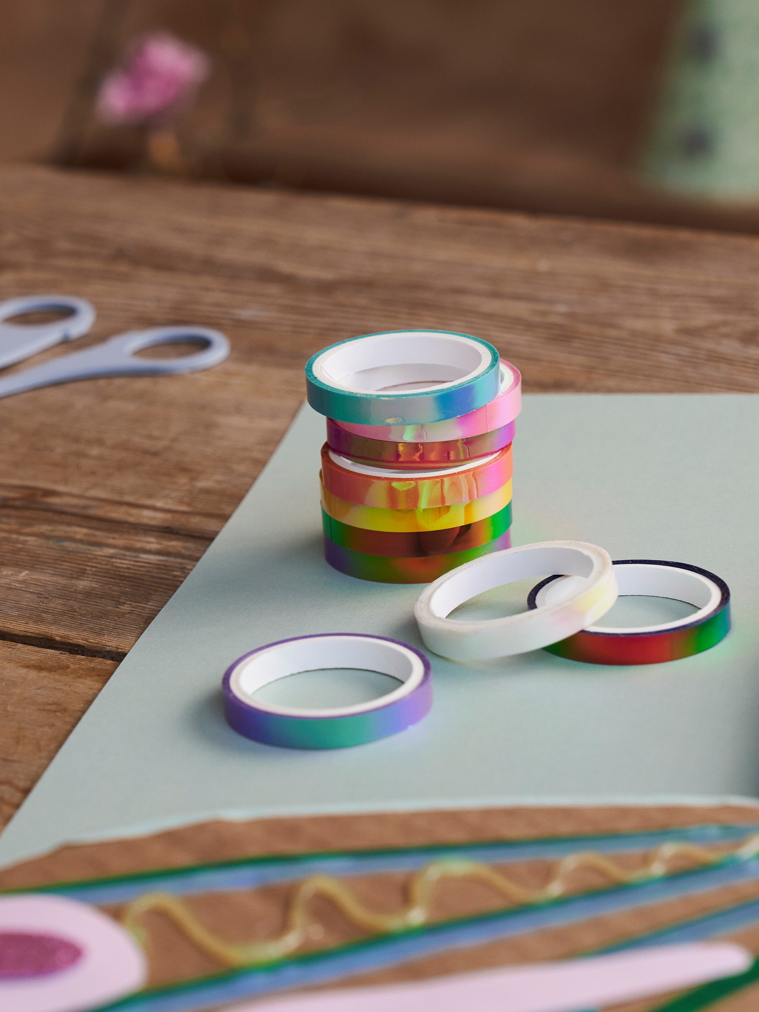 Decorative tape set Paper/polypropylene. 6 mm x 3 m. 10 pcs.