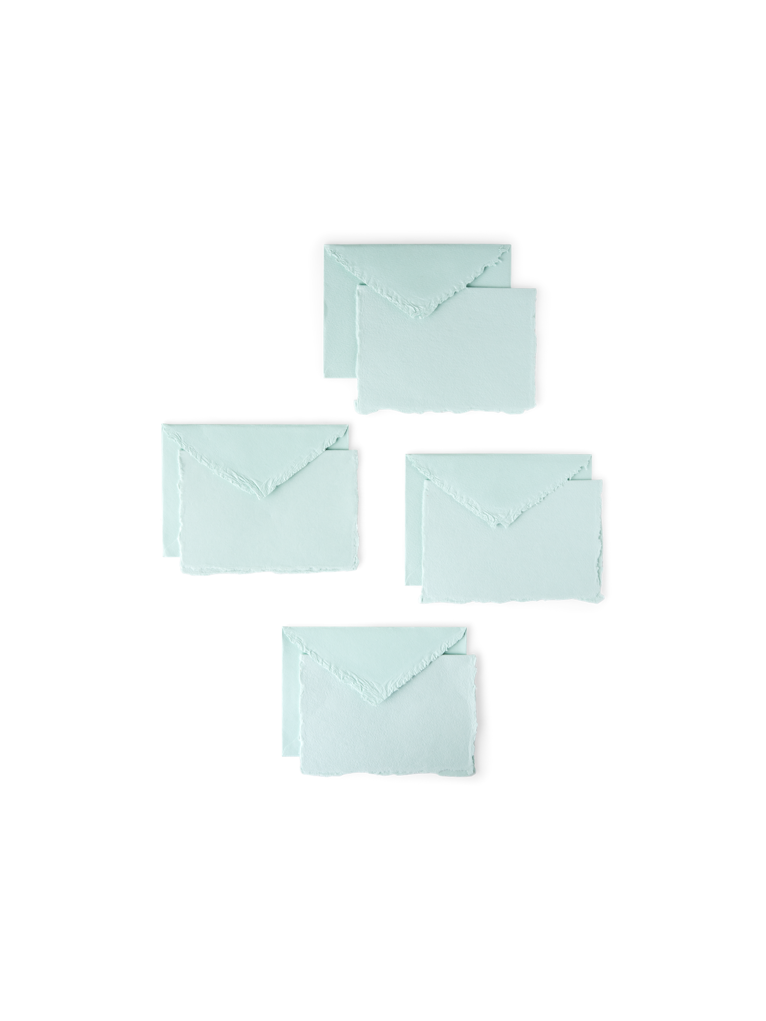 Cards with envelopes Cotton paper. 11.5 x 16 cm. 4 sets.