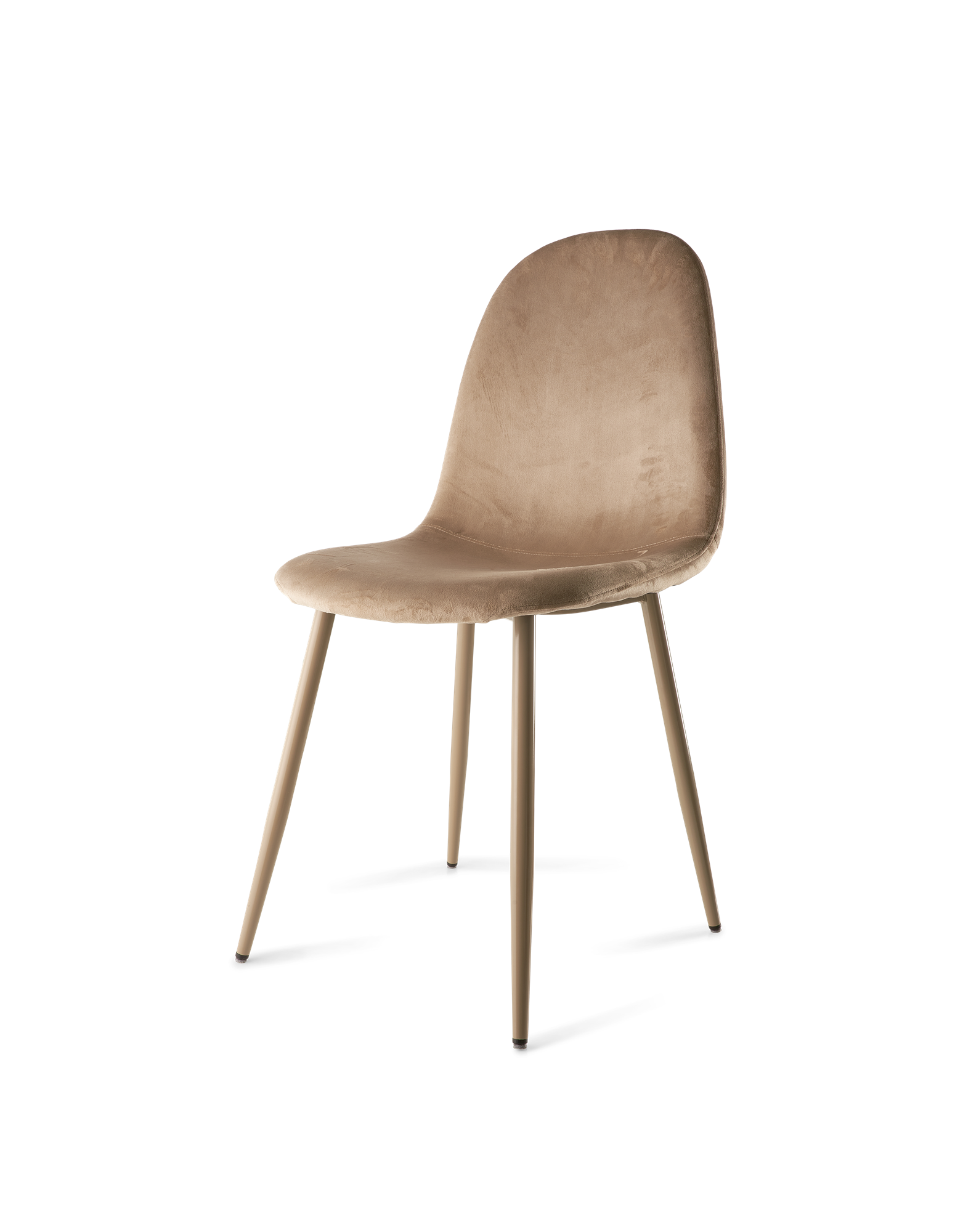 Velvet chair Polyester/iron/poplar wood/foam. 40,5 x 44,5 x 89 cm.