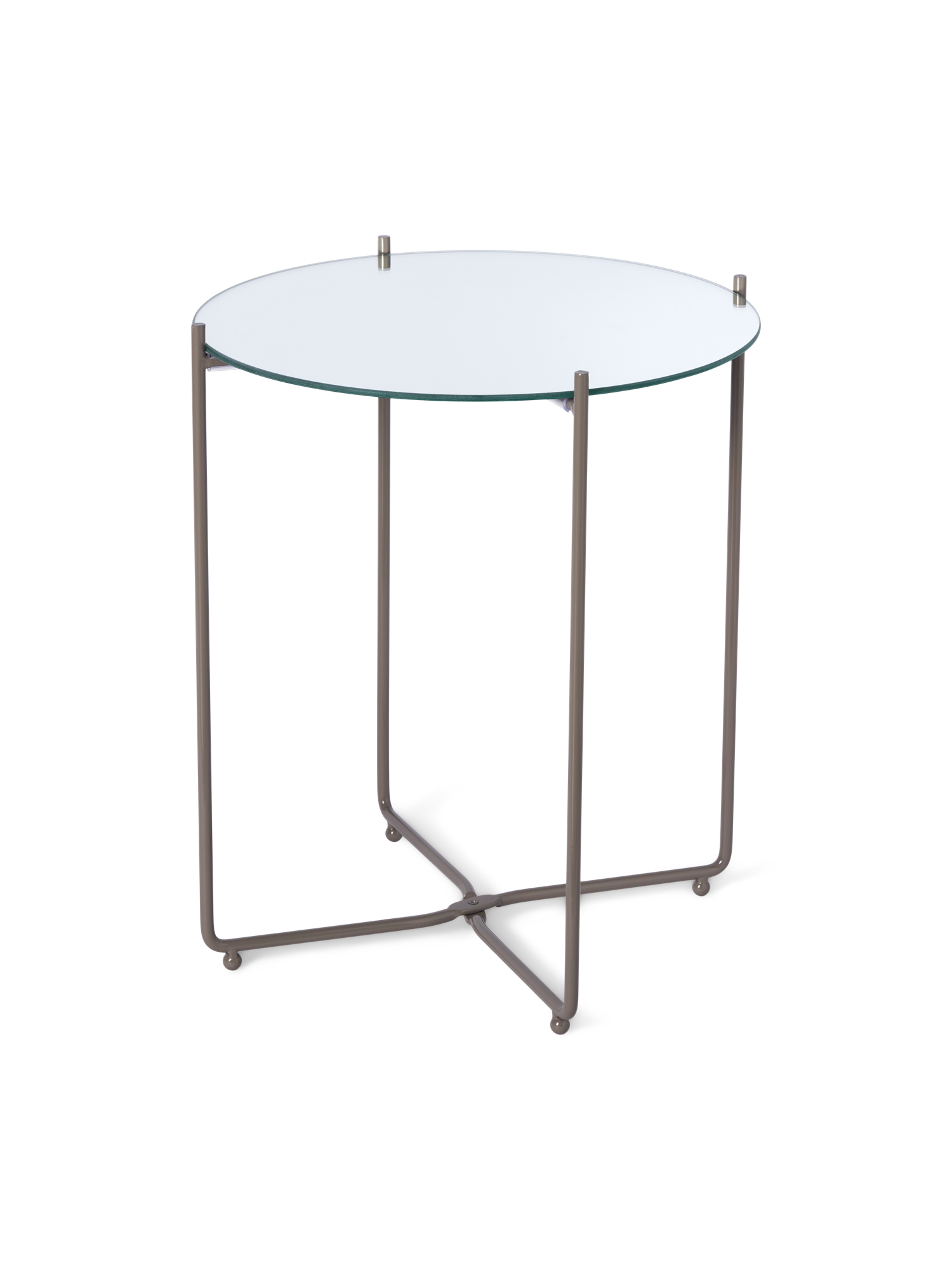 Side table Glass/iron. Ø42 x 47.5 cm.