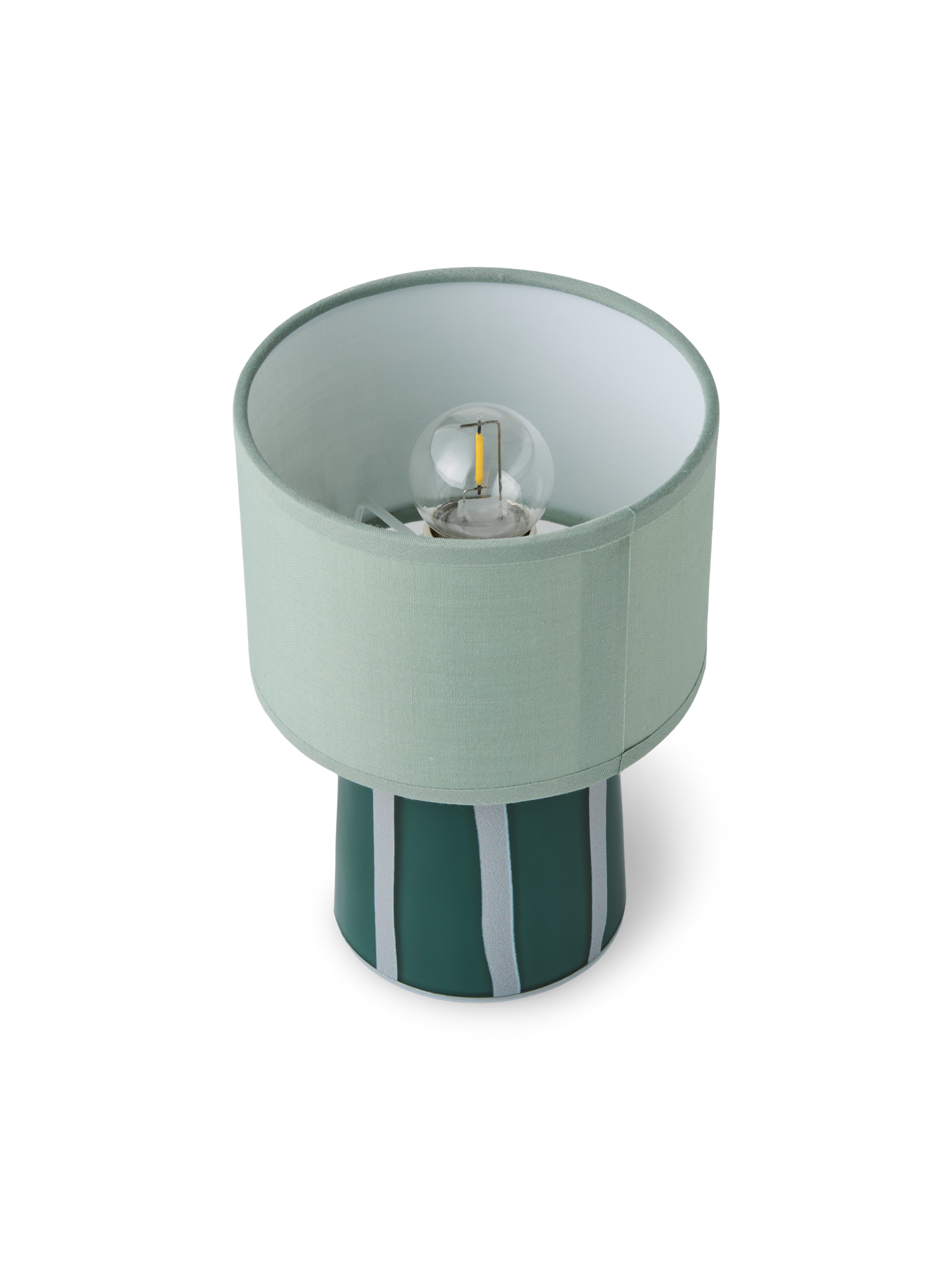 LED table lamp Glass/cotton/polyester. Ø13.5 x 20 cm.