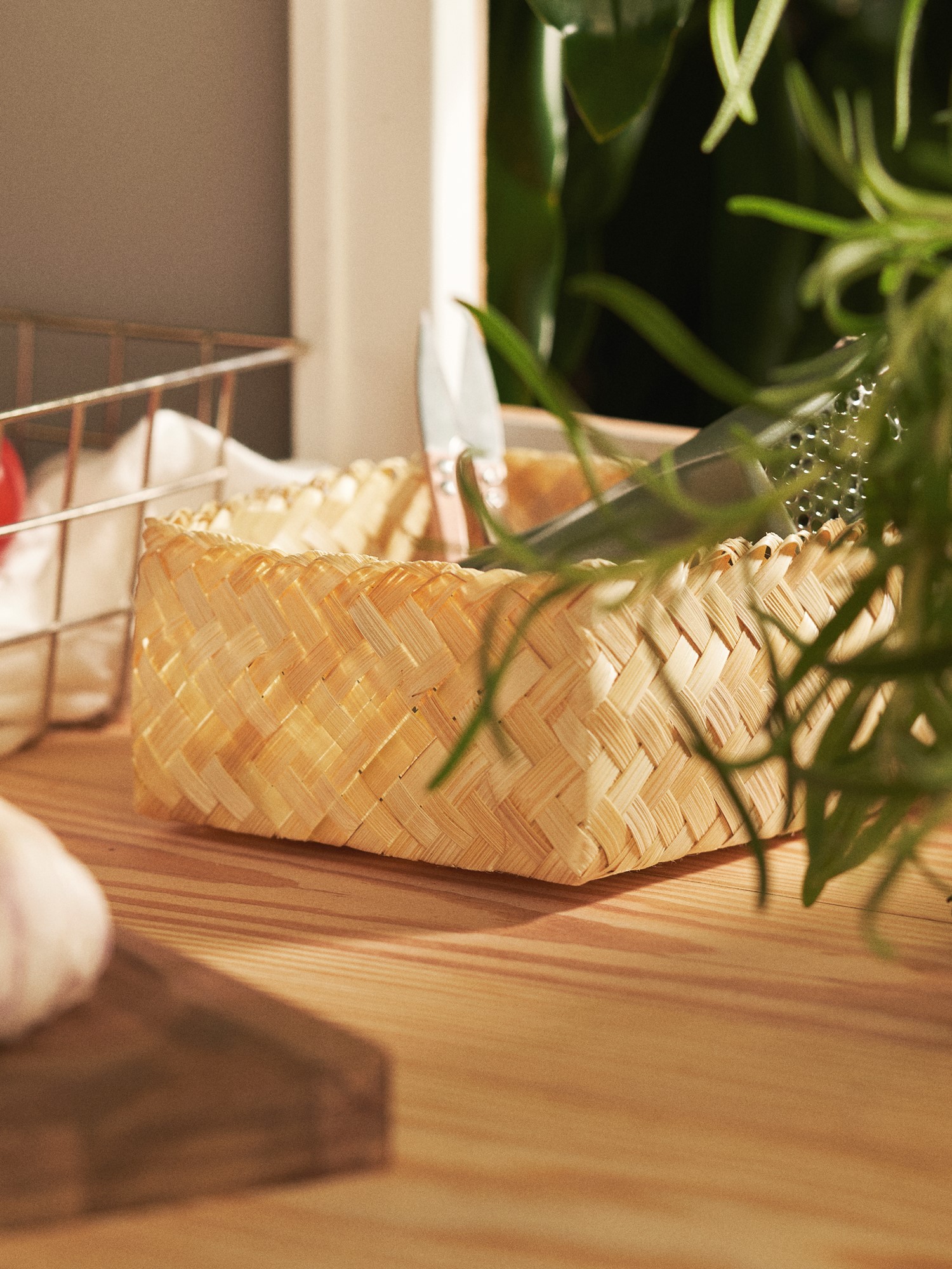 Storage basket Bamboo. 13 x 13 x 5.5 cm.