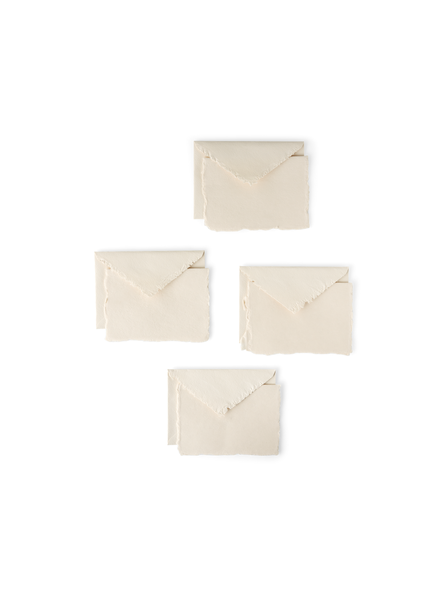 Cards with envelopes Cotton paper. 11.5 x 16 cm. 4 sets.