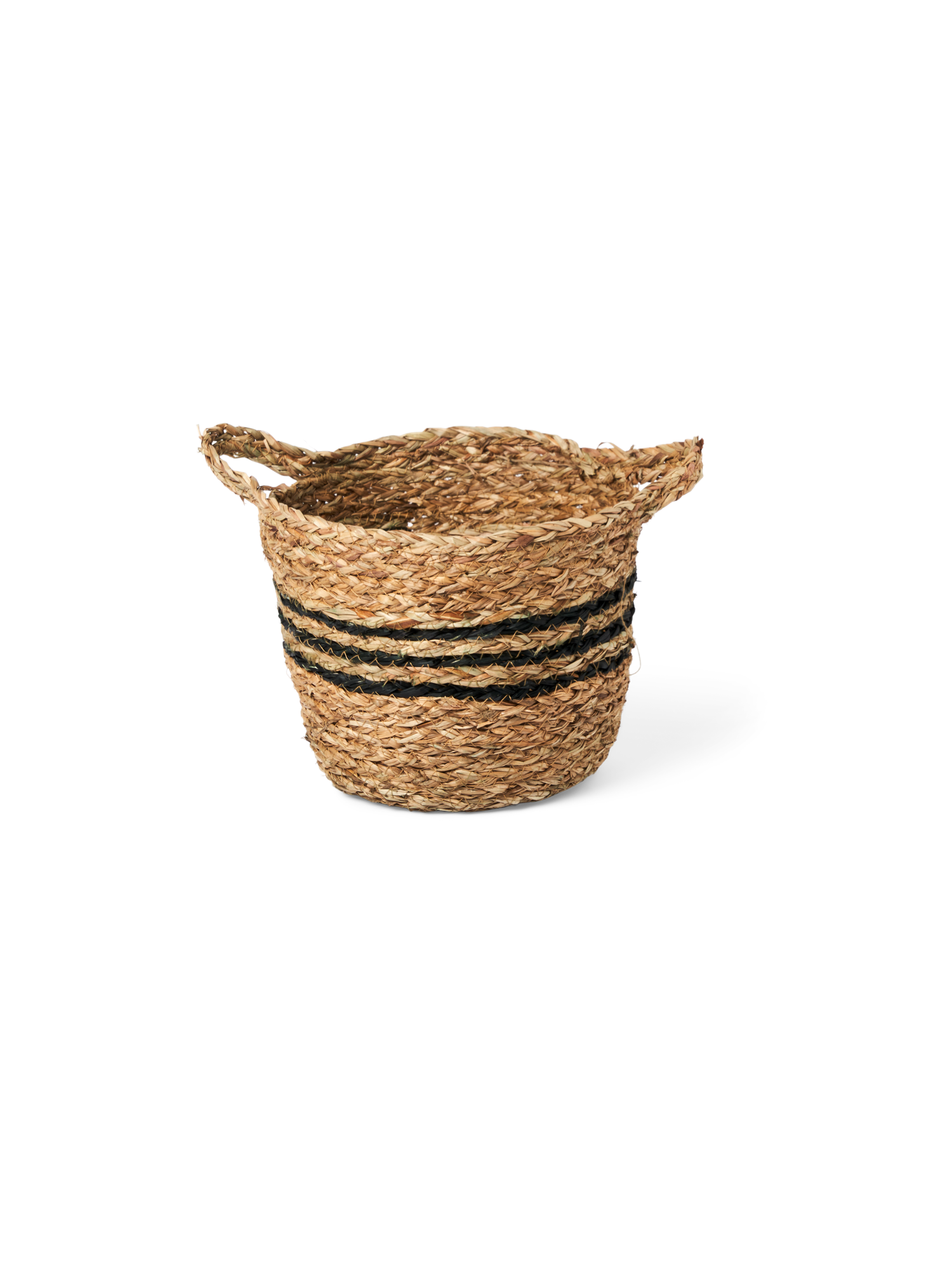 Basket with handles Cattail straw. 22 x 17 cm.