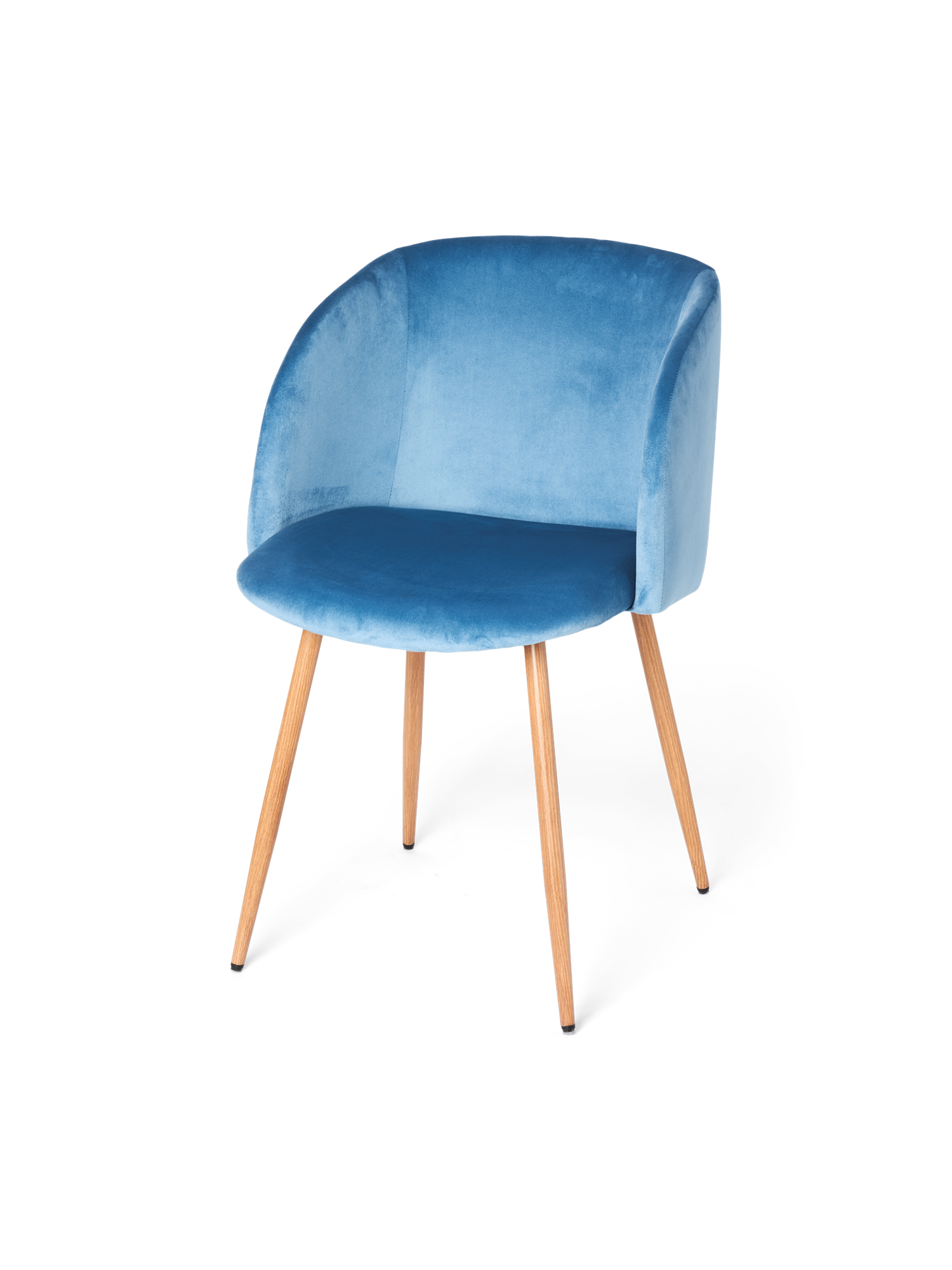 Velvet chair Polyester/poplar wood/iron. 54 x 47 x 81 cm.