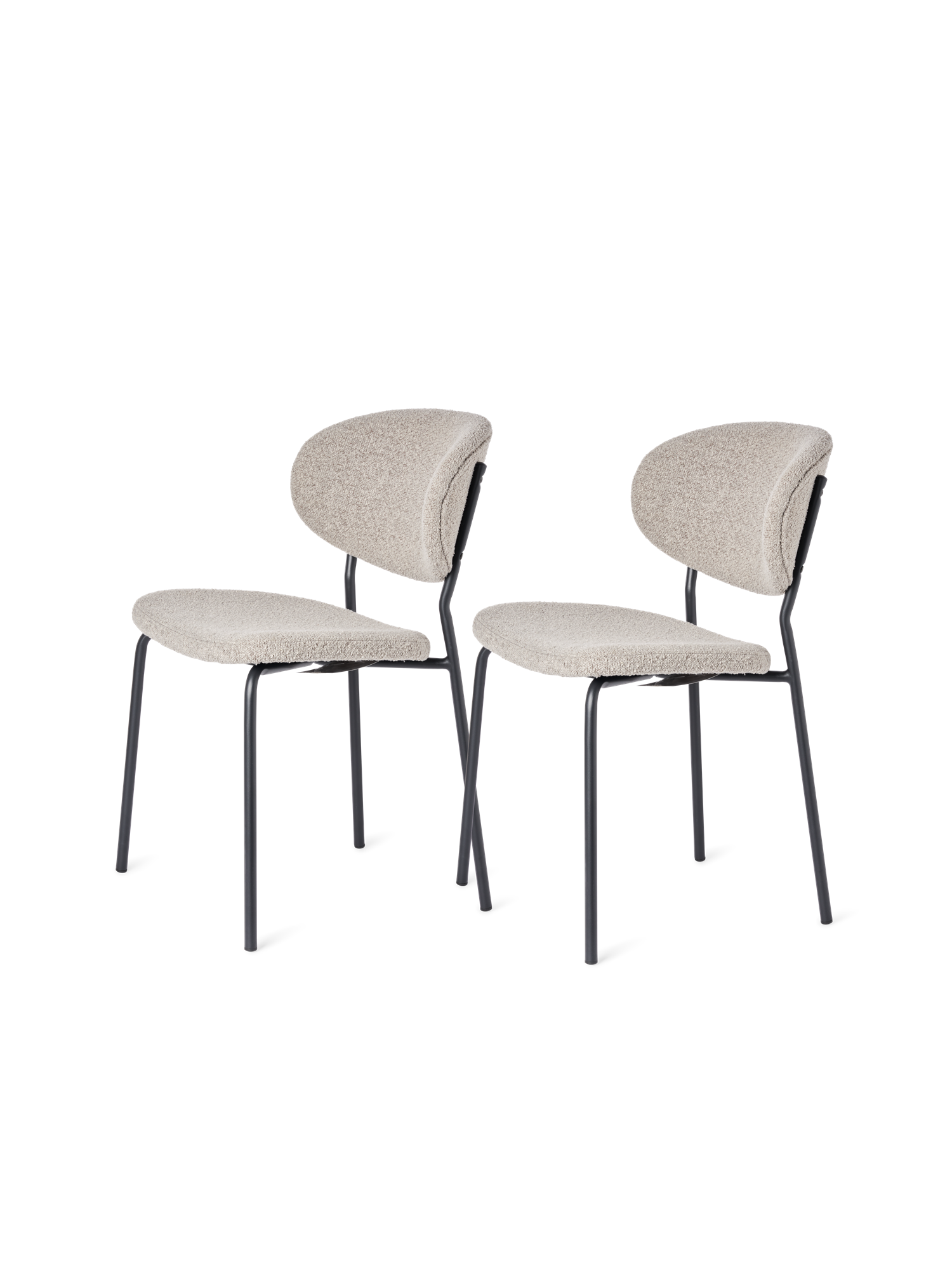 Chairs with bouclé fabric 2-pack 56 x 47.5 x 80.5 cm. 2 pcs.