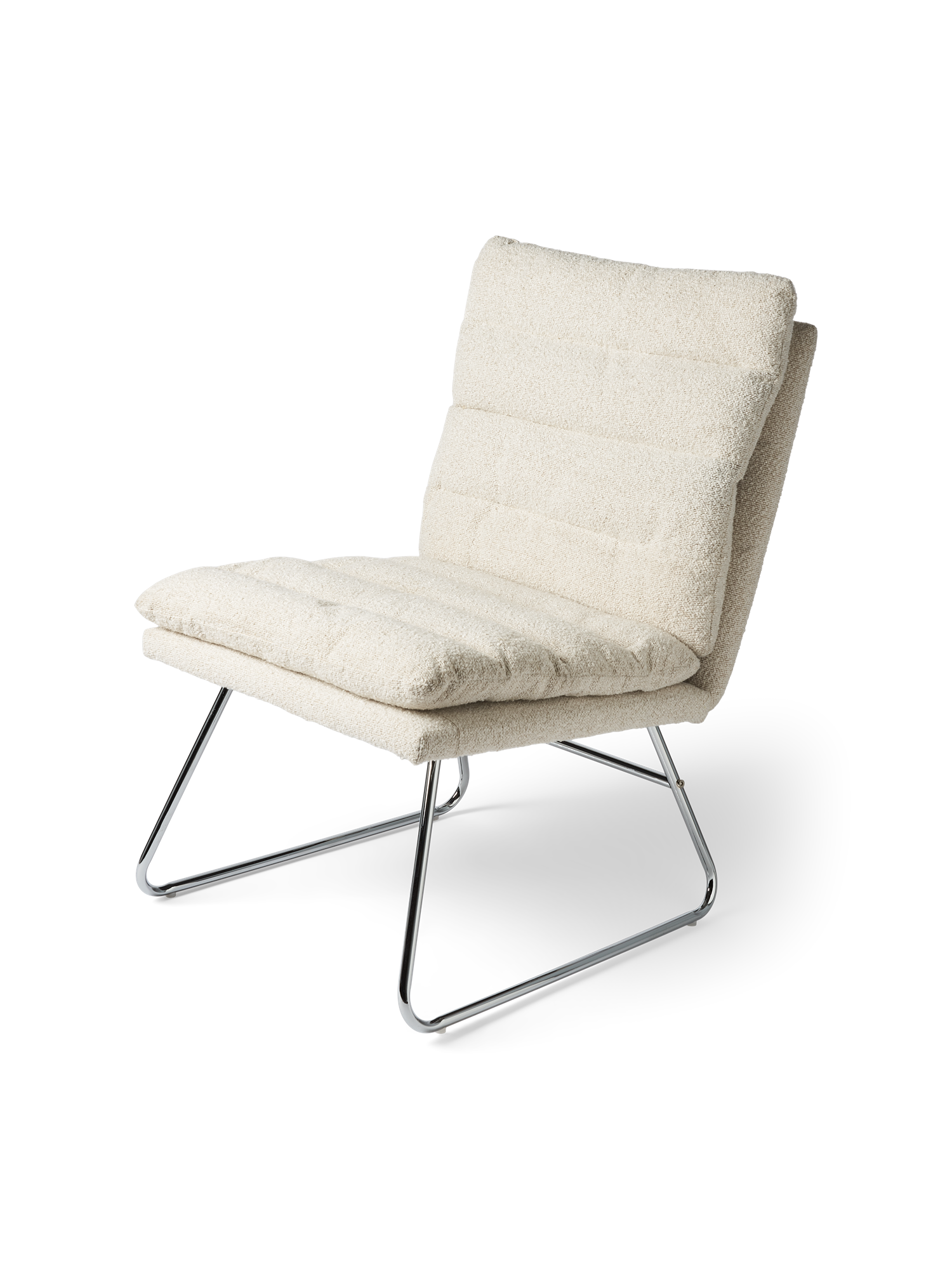 Lounge chair with bouclé fabric 55 x 61.4 x 53.9 cm.