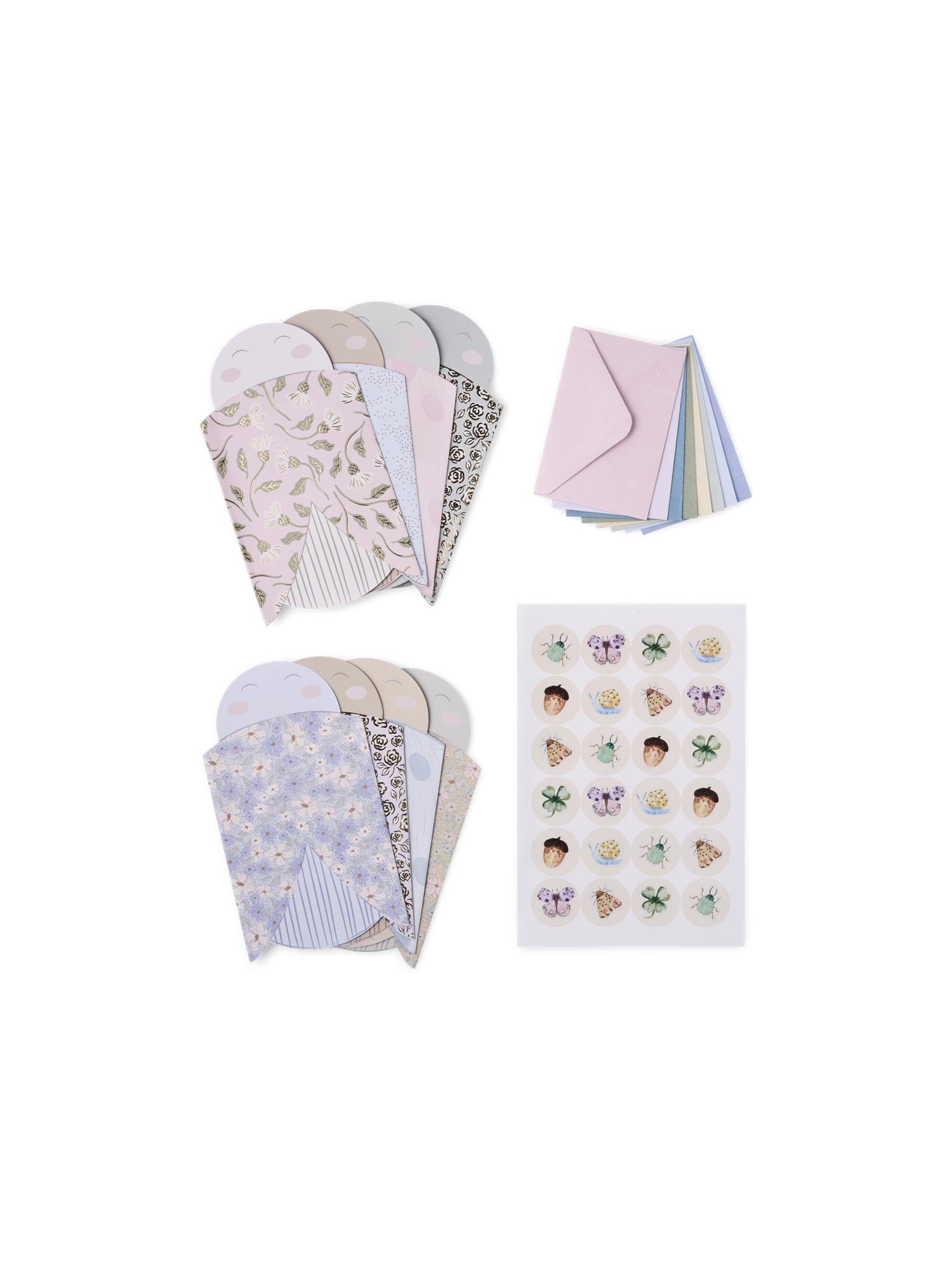 Invitations set Paper. 8 cards and envelopes.