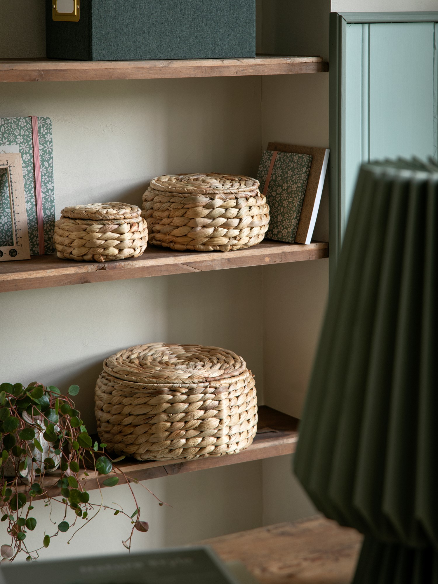 Basket Water hyacinth. Ø12 x 6.5 cm.