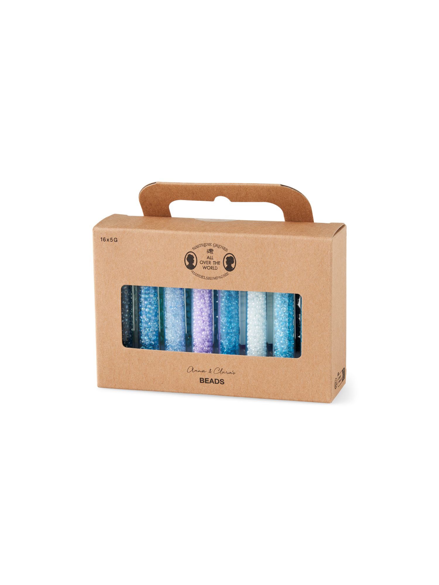 Beads set 2 sizes. 16 x 5 g.