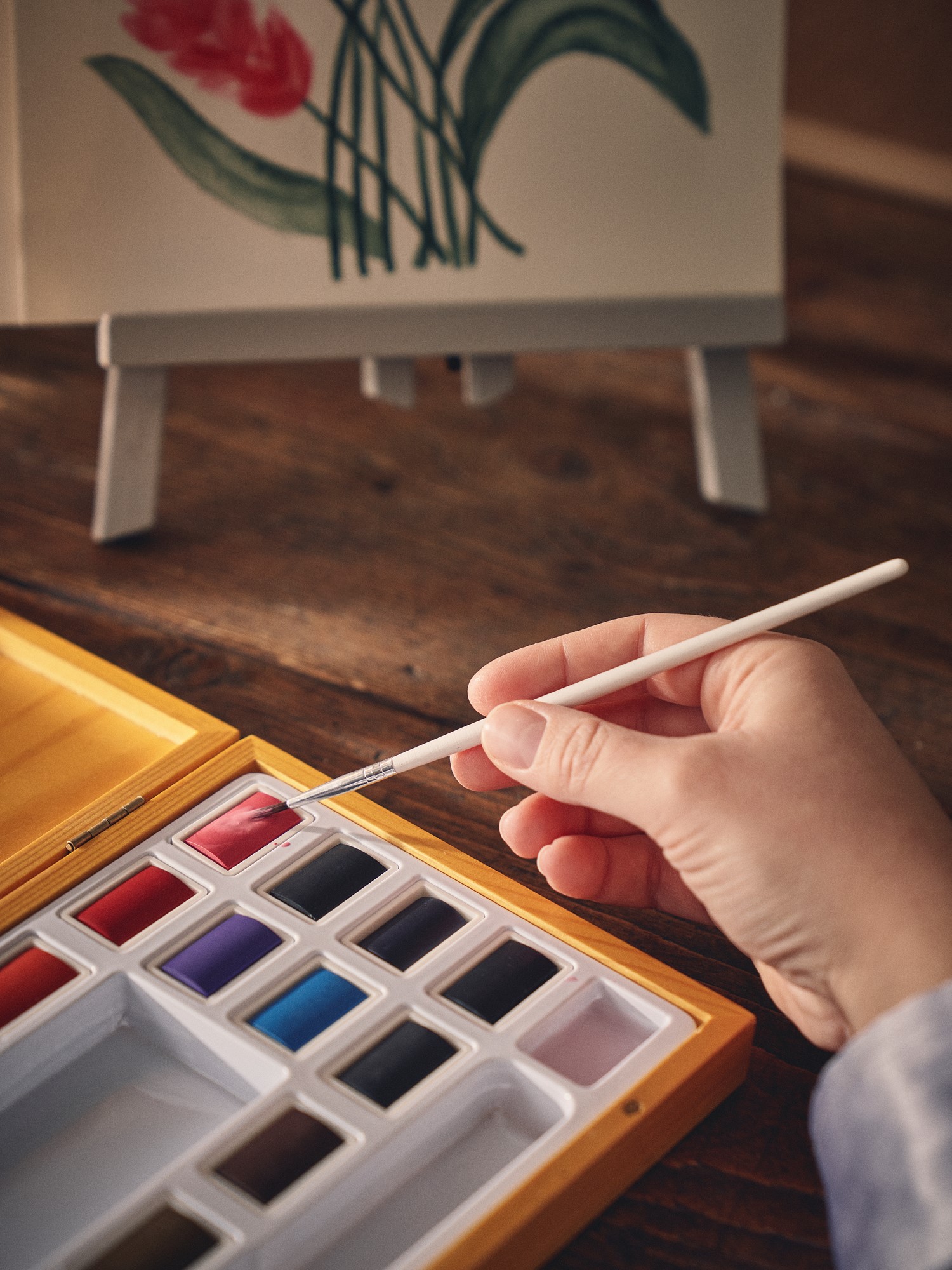 Nylon brush set 00/1 Birch wood/nylon. 16.5 cm. Size 00/1. 2 pcs.