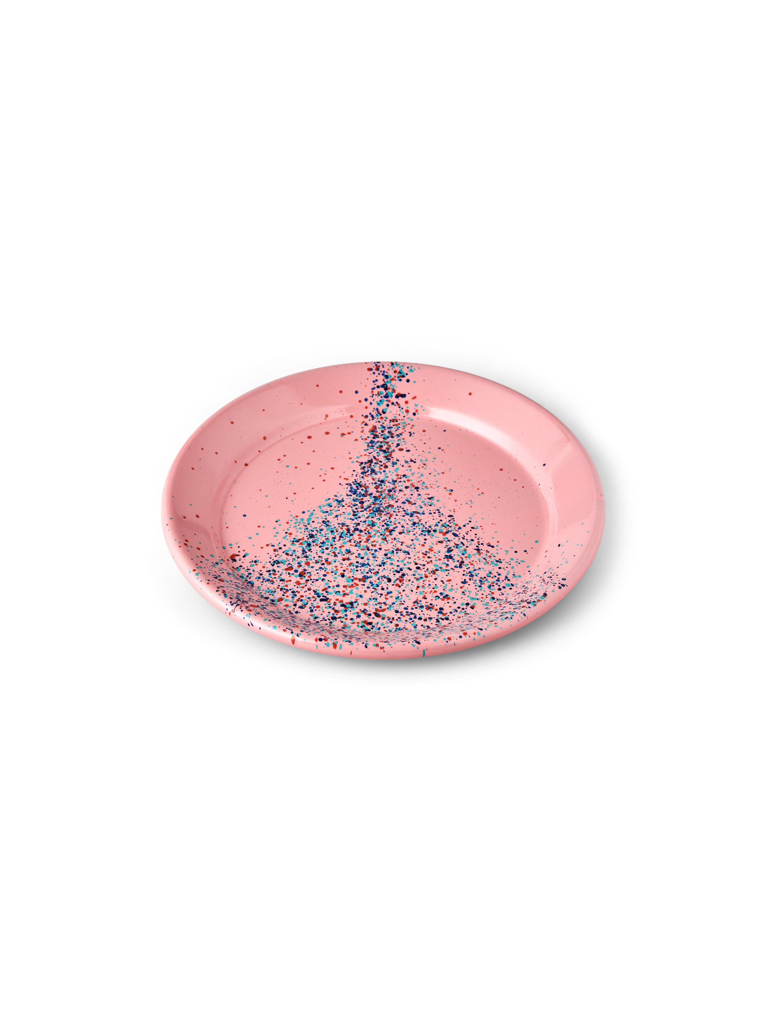 Flow Fest plate Ø25.5 - pink Enameled steel. Ø25.5 cm.