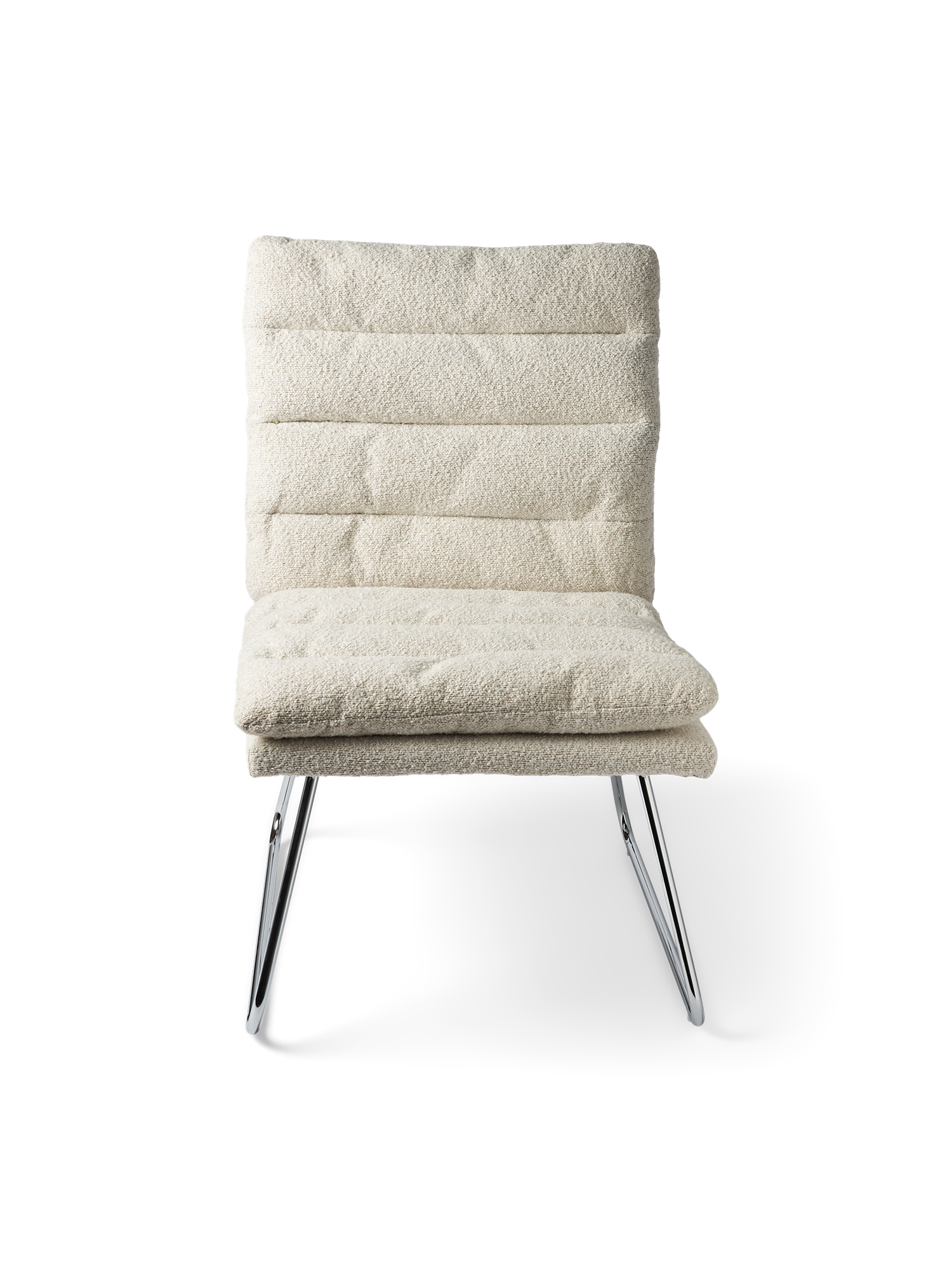 Lounge chair with bouclé fabric 55 x 61.4 x 53.9 cm.