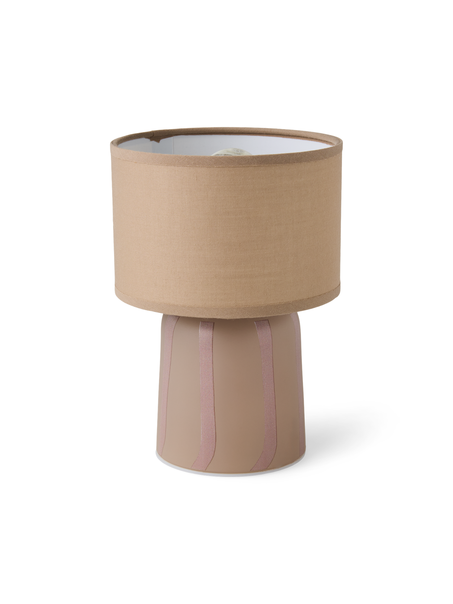 LED table lamp Glass/cotton/polyester. Ø13.5 x 20 cm.