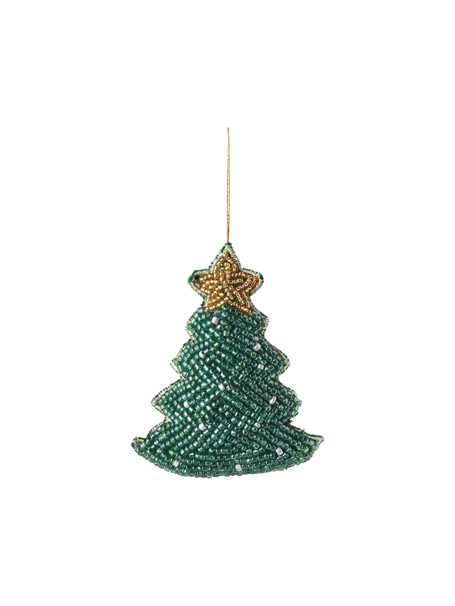 Tree beaded ornament 9.4 cm.