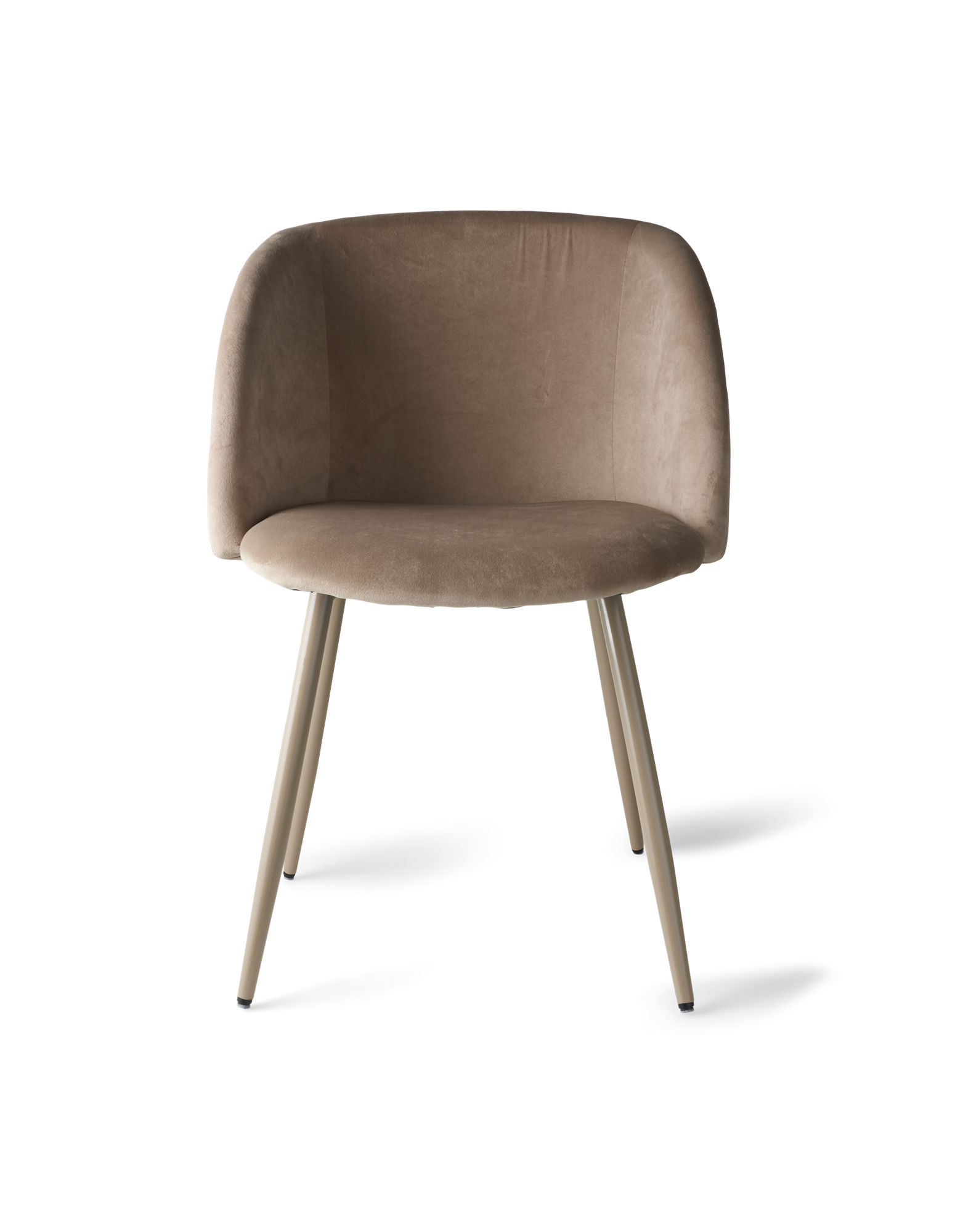 Velvet chair Polyester/poplar wood/iron. 54 x 47 x 81 cm.