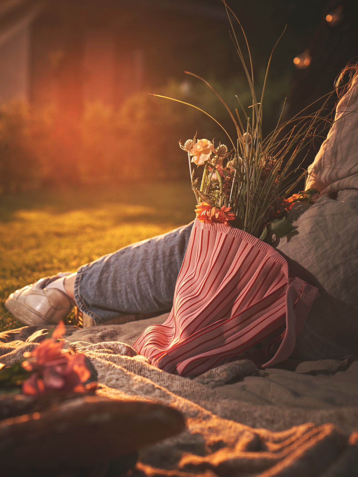 Pleated tote bag 36 x 68 cm.