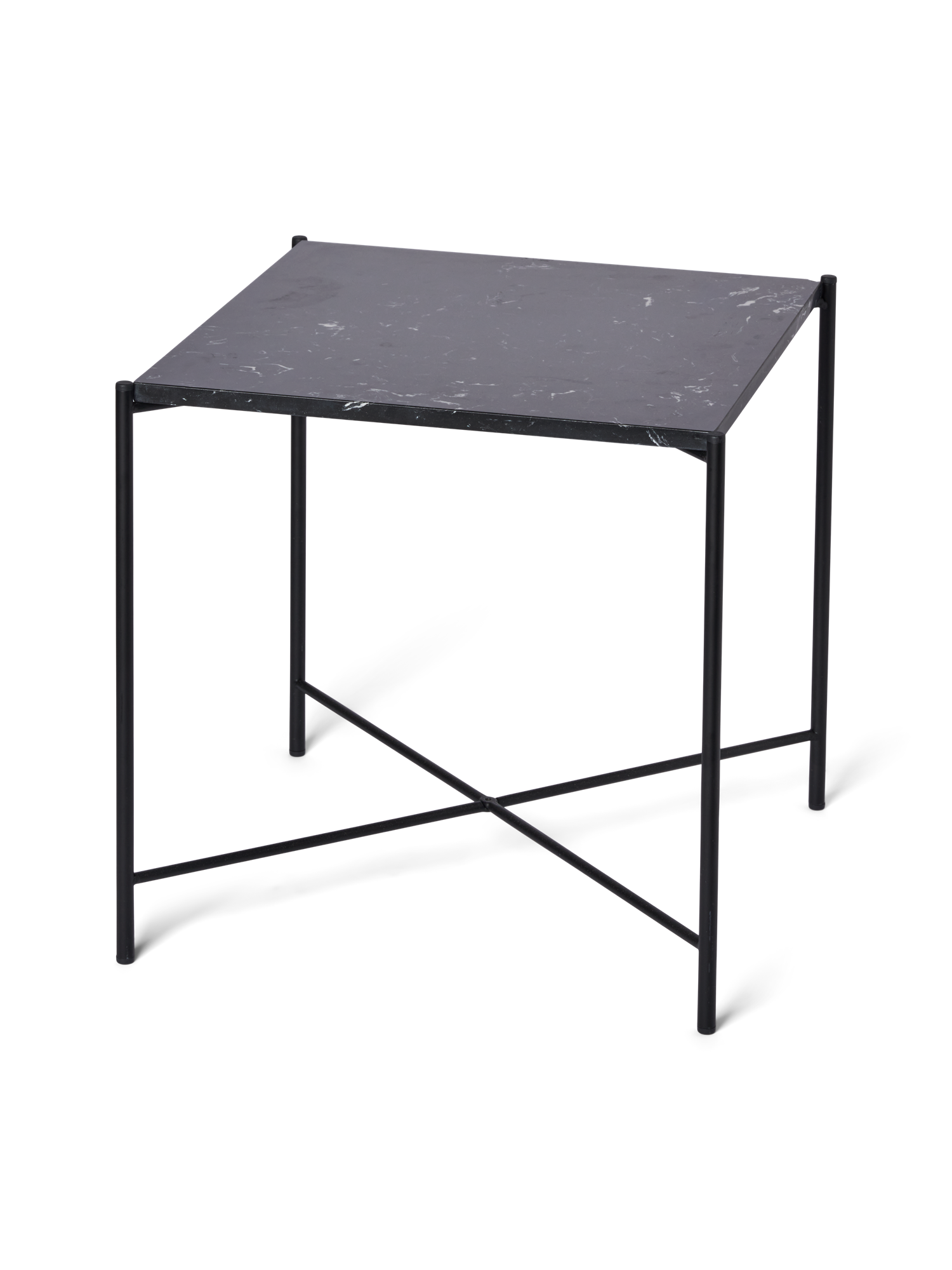 Side table Marble/iron. 40 x 40 x 40 cm.