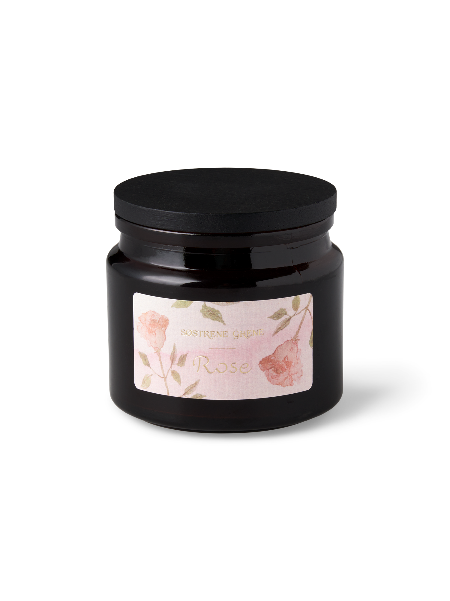 Scented candle Rose Rapeseed wax/scent/glass/bamboo. 30 hours.