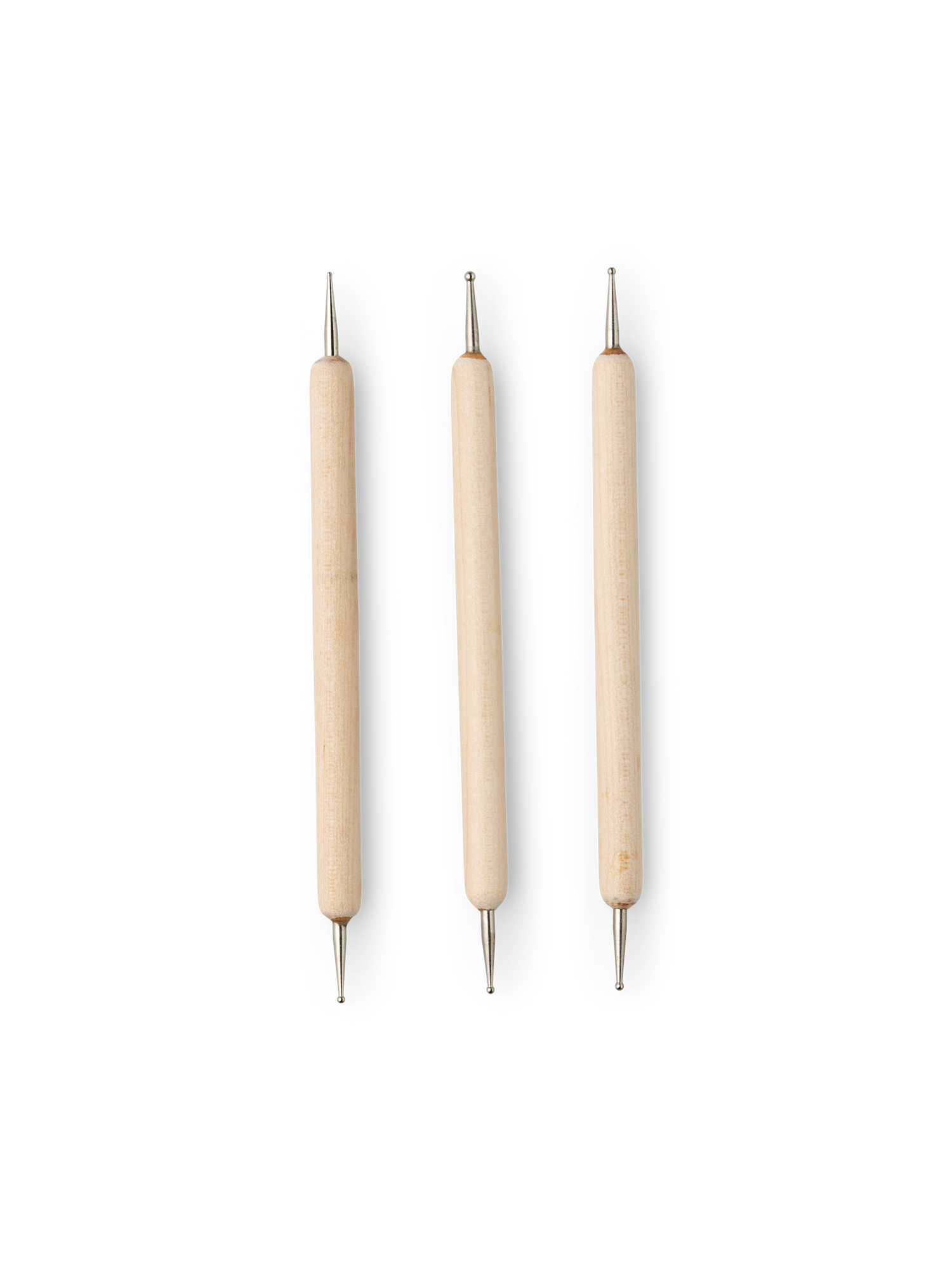 Dotting tool set Birch wood/iron. 3 pcs.