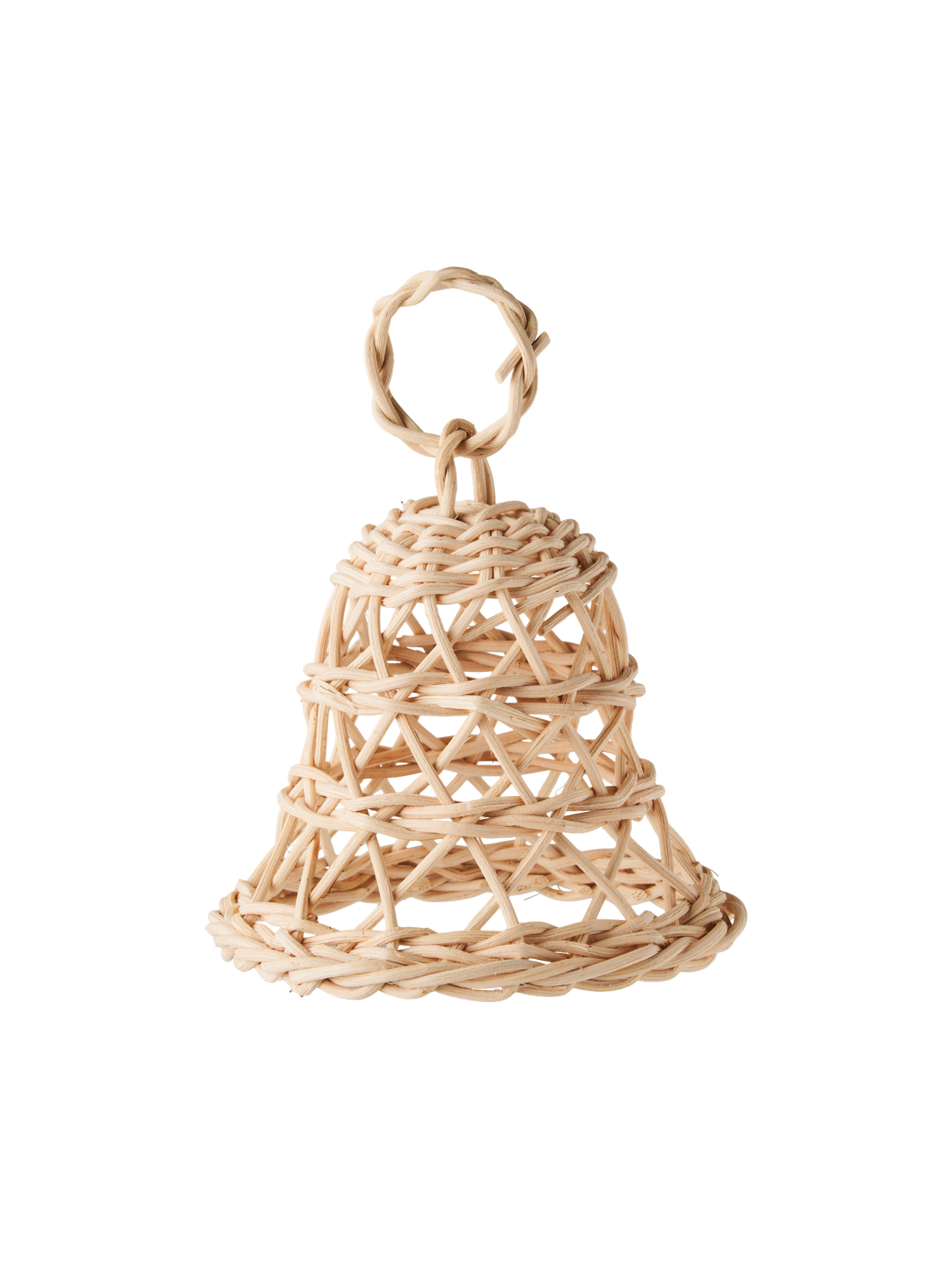 Decorative bell Rattan. 9.5 x 10 cm.