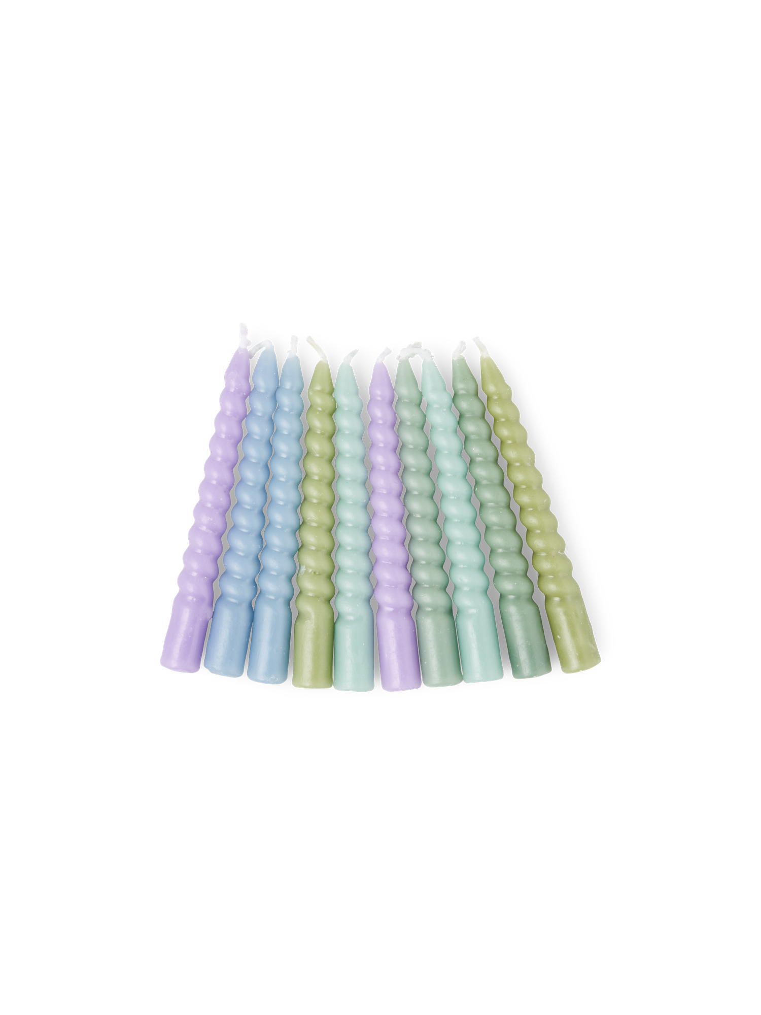 Twisted candles 10 cm Paraffin/cotton. ⌀1.2 x 10 cm. 10 pcs.