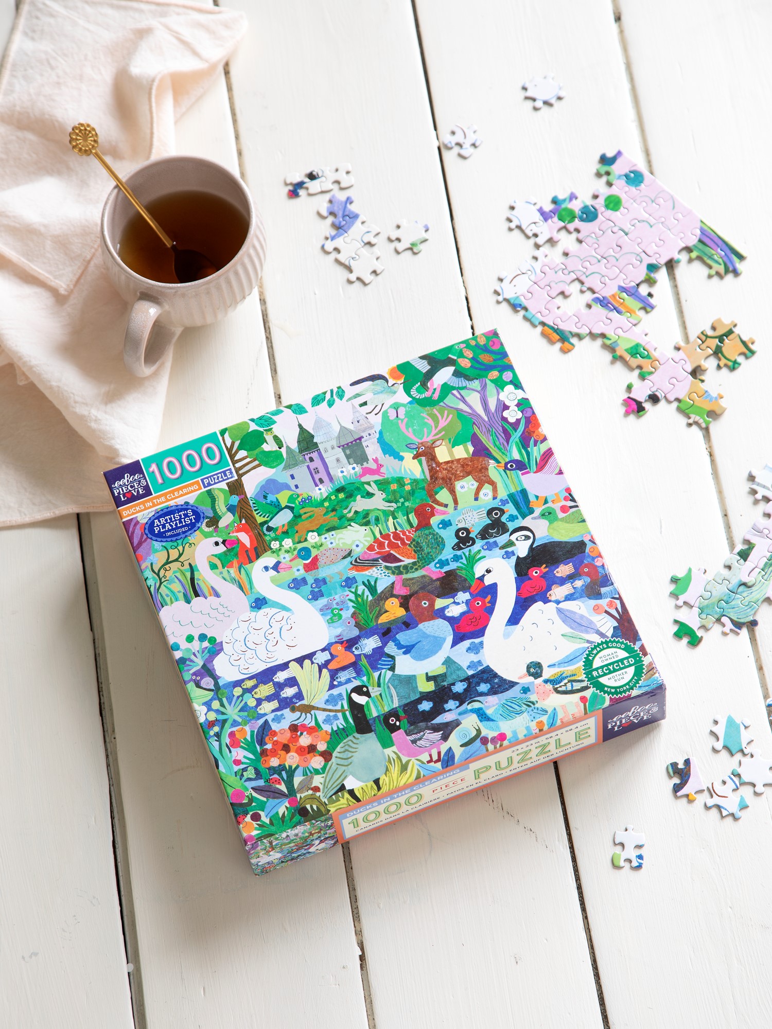 Ducks in the Clearing puzzle 1000 pieces Paper. 58.4 x 58.4 cm.