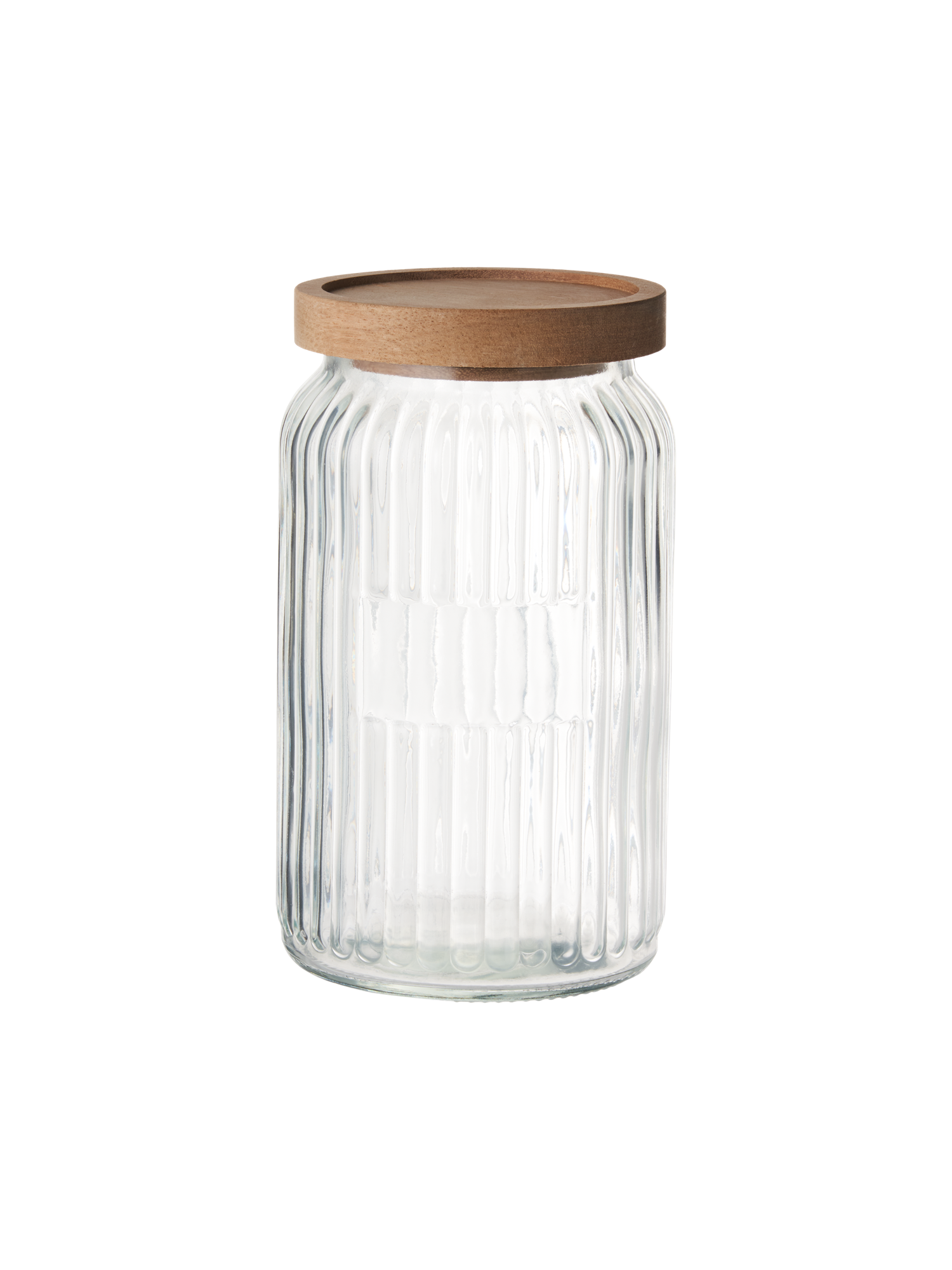 Jar with lid 1050 ml Glass/acacia wood.