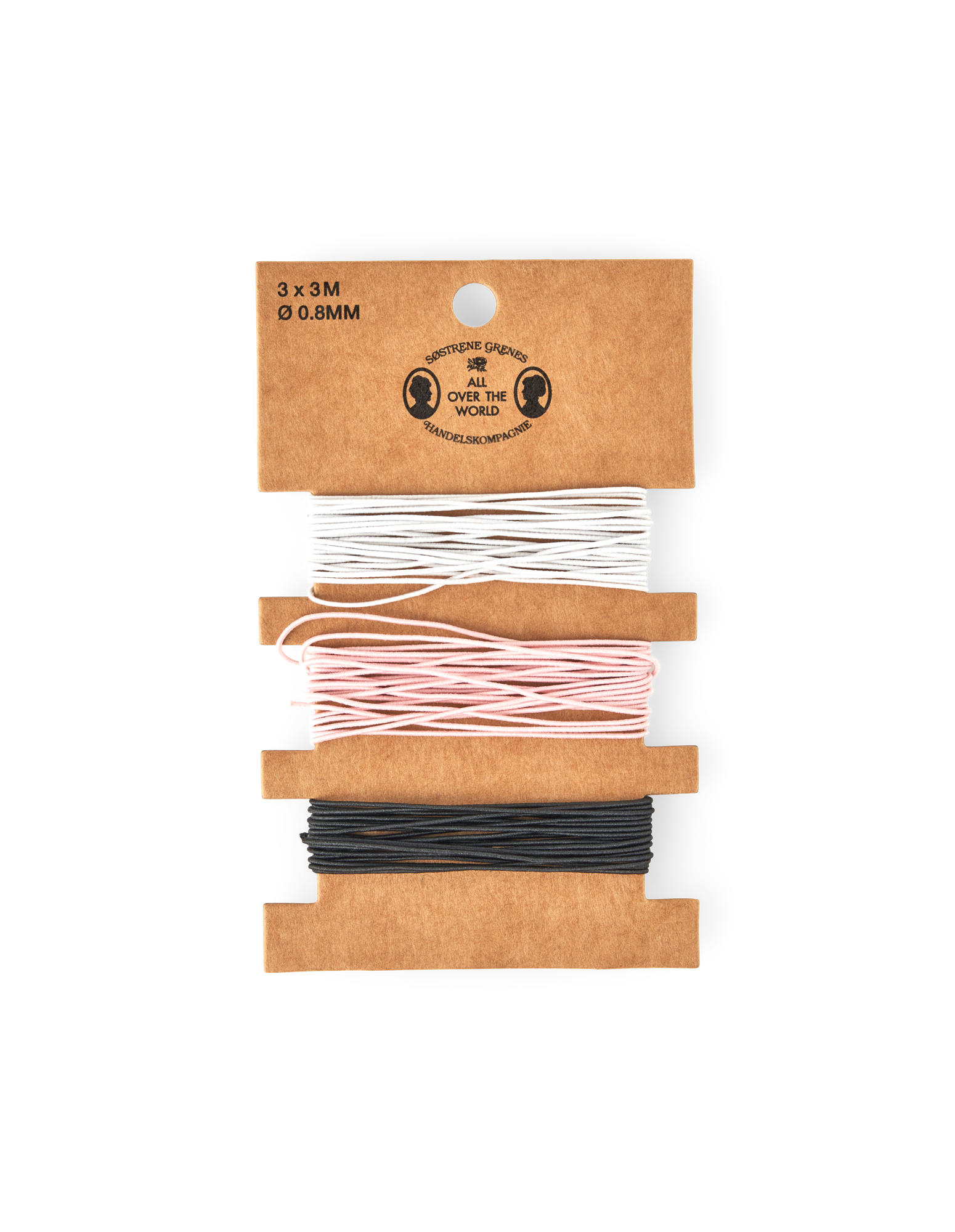 Elastic band Polypropylene/polyester. 0.8 mm x 3 m. 3 pcs.