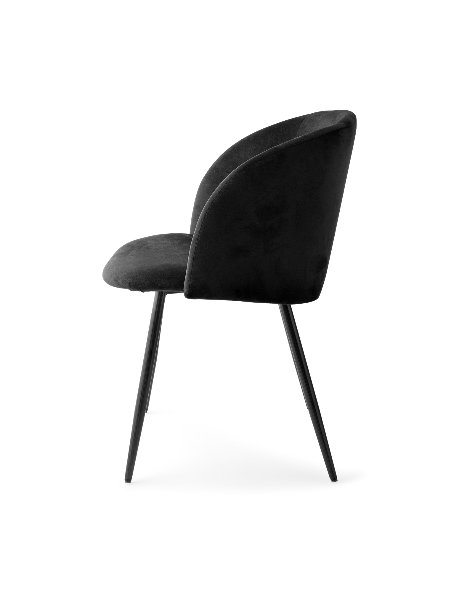 Velvet chair Polyester/poplar wood/iron. 54 x 47 x 81 cm.