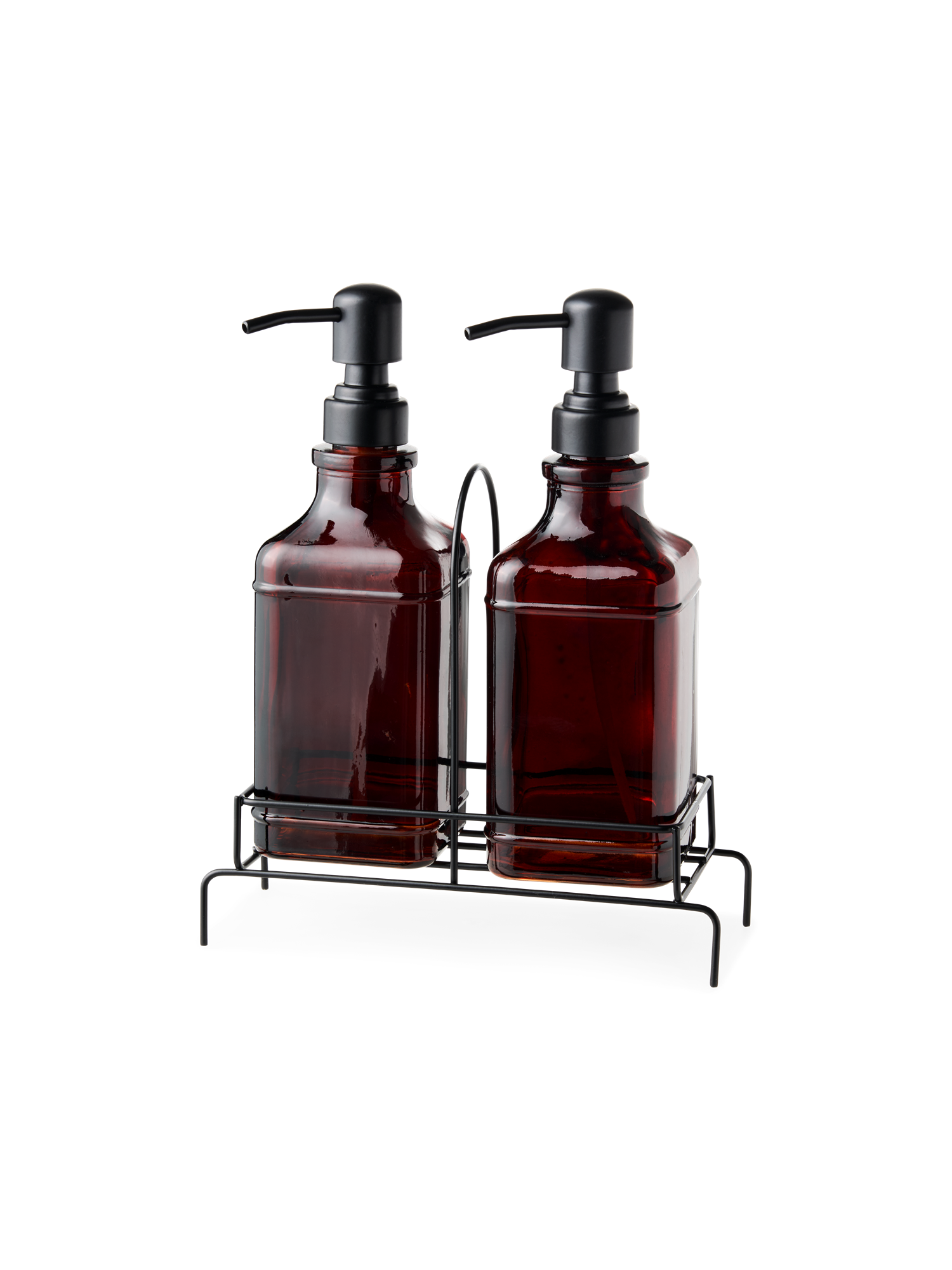 Dispenser set Glass/iron. 20 x 8.5 x 24 cm.
