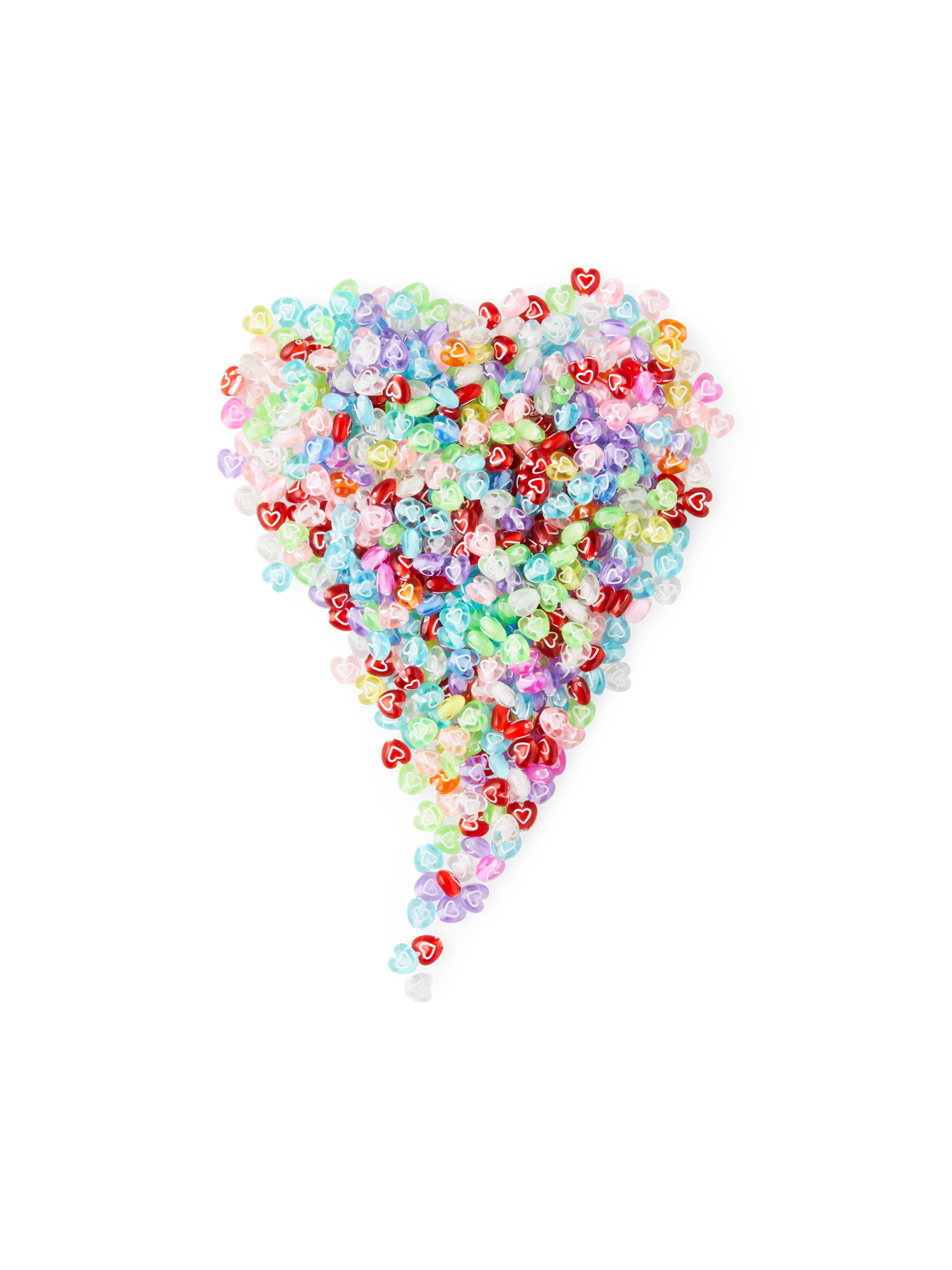 Mixed heart beads 50 g.