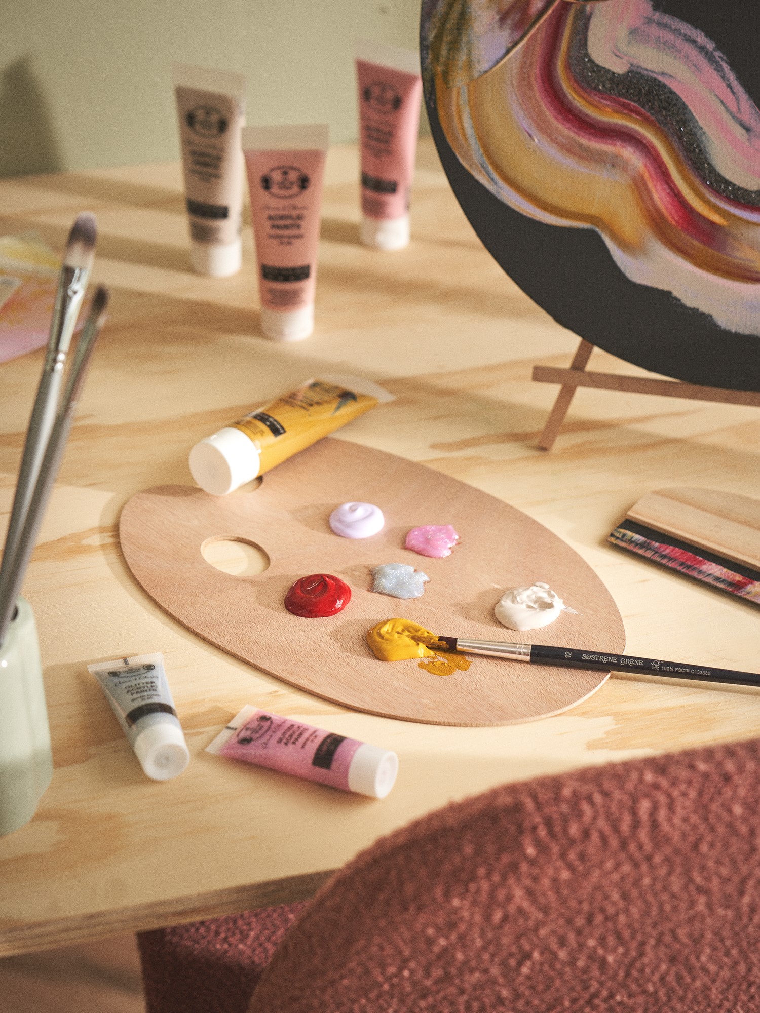 Acrylic glitter paint set 8 x 21 ml.