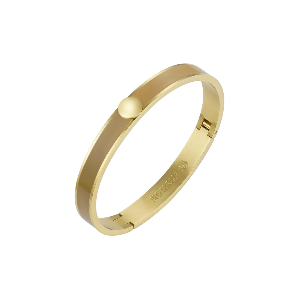 Capri bracelet 14k gold-plated stainless steel/enamel. Ø6 cm.