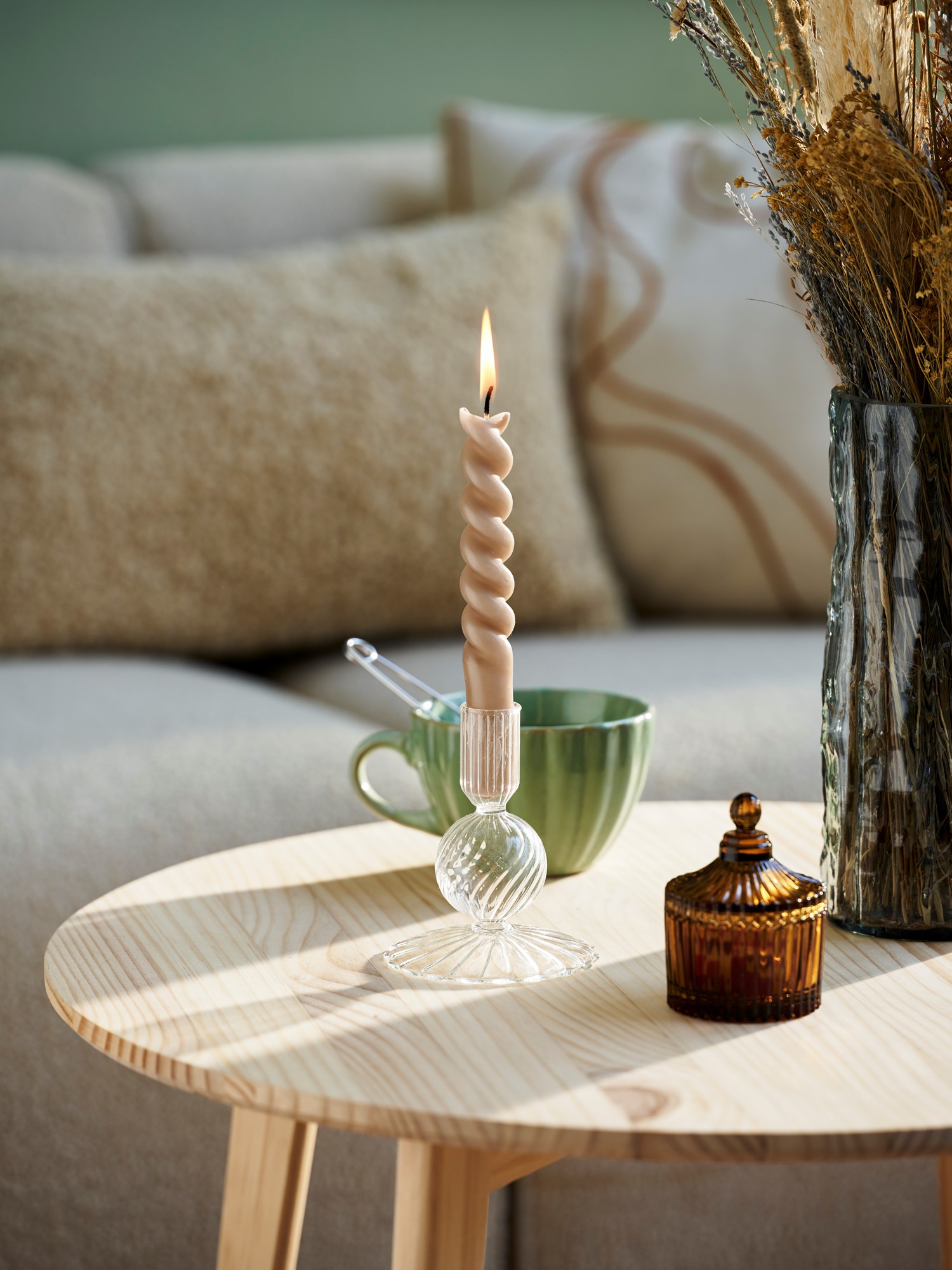 Decorative jar with lid Glass. Ø6.5 x 9 cm.