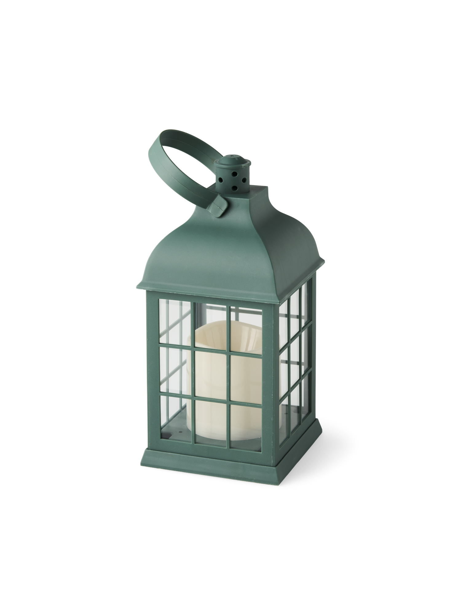 Lantern with LED candle 10.3 x 10.3 x 23 cm.