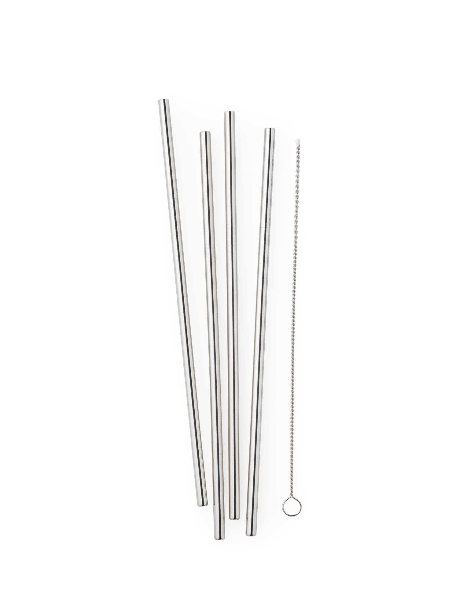 Straws with brush Stainless steel. 21.5 cm. 4 pcs.