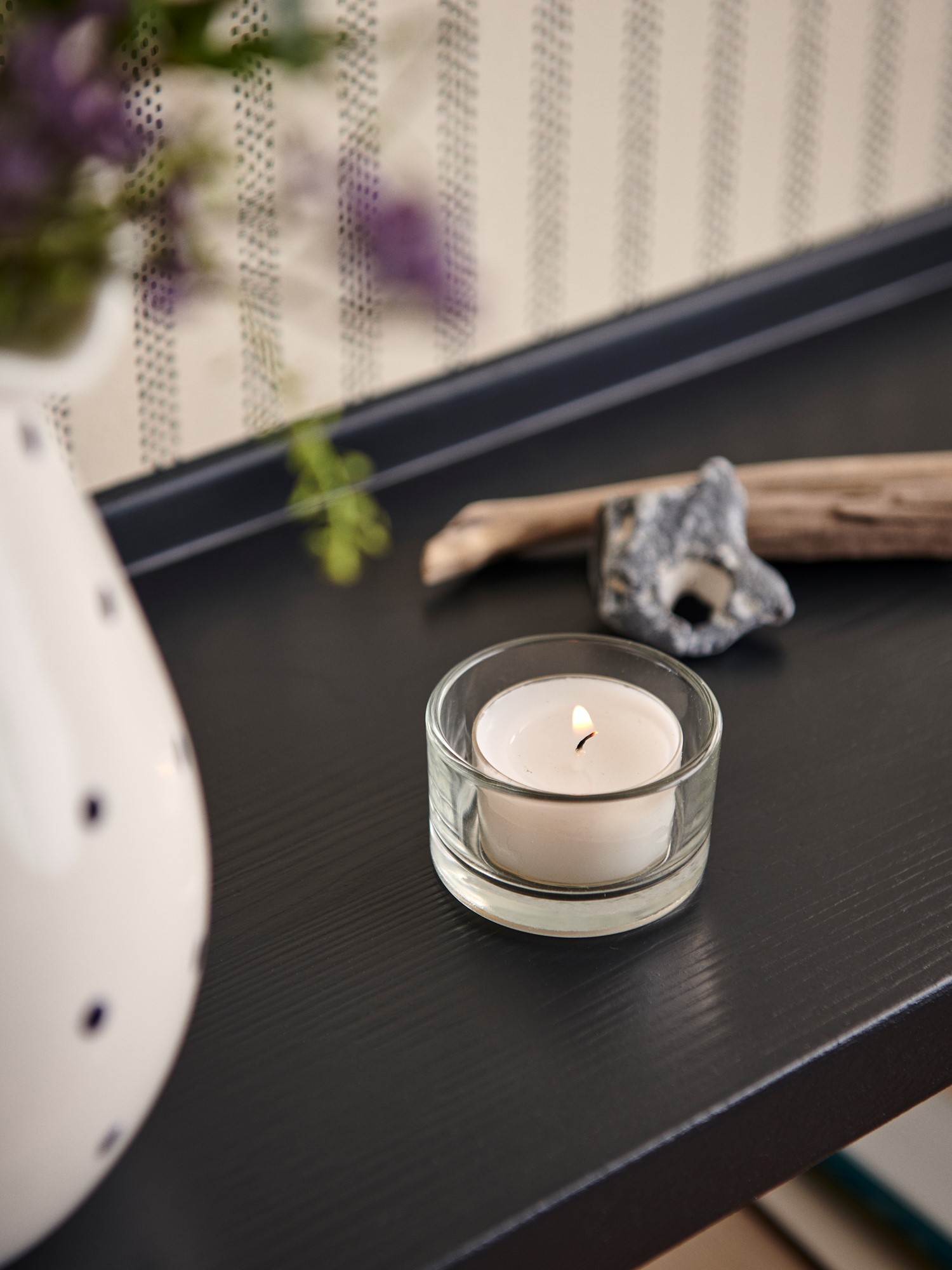 Tealight holder Glass. 5 x 3 cm.