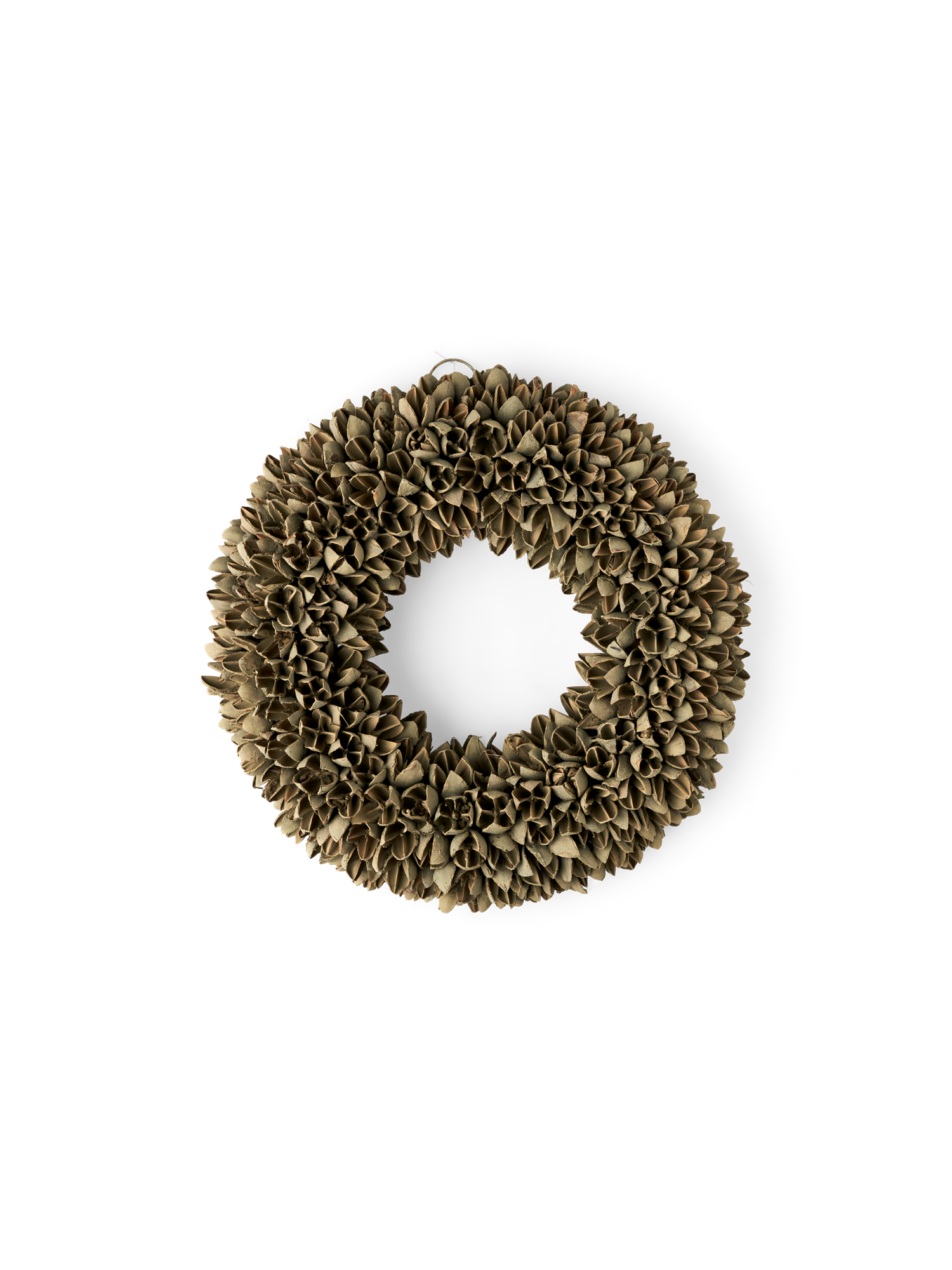 Bakuli wreath Ø30 Bakuli pods/coconut fibre. Ø30 cm.